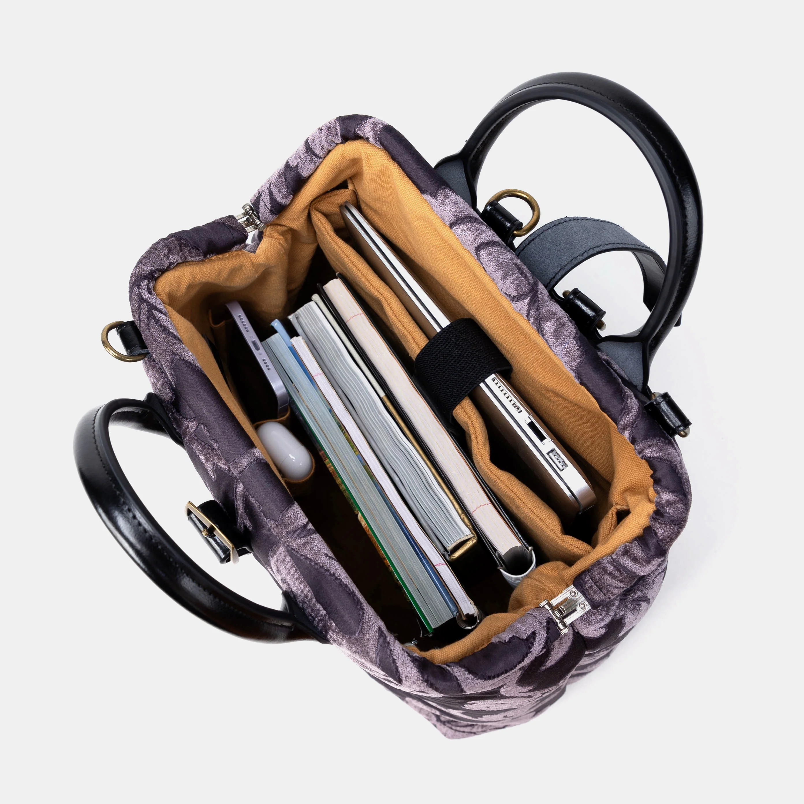 Floral Brocade Purple Carpet Laptop Backpack - Image 10