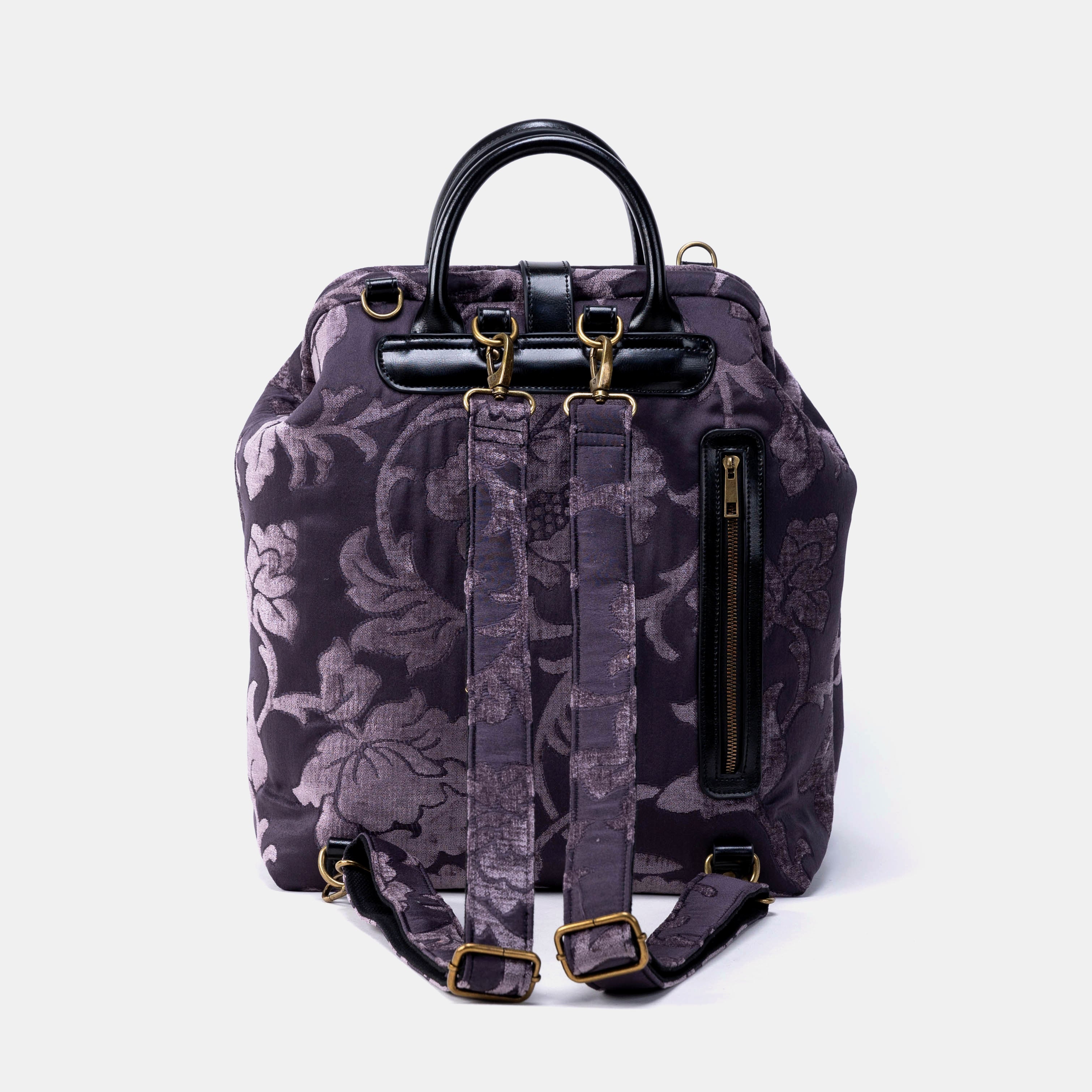 Floral Brocade Purple Carpet Laptop Backpack - Image 3