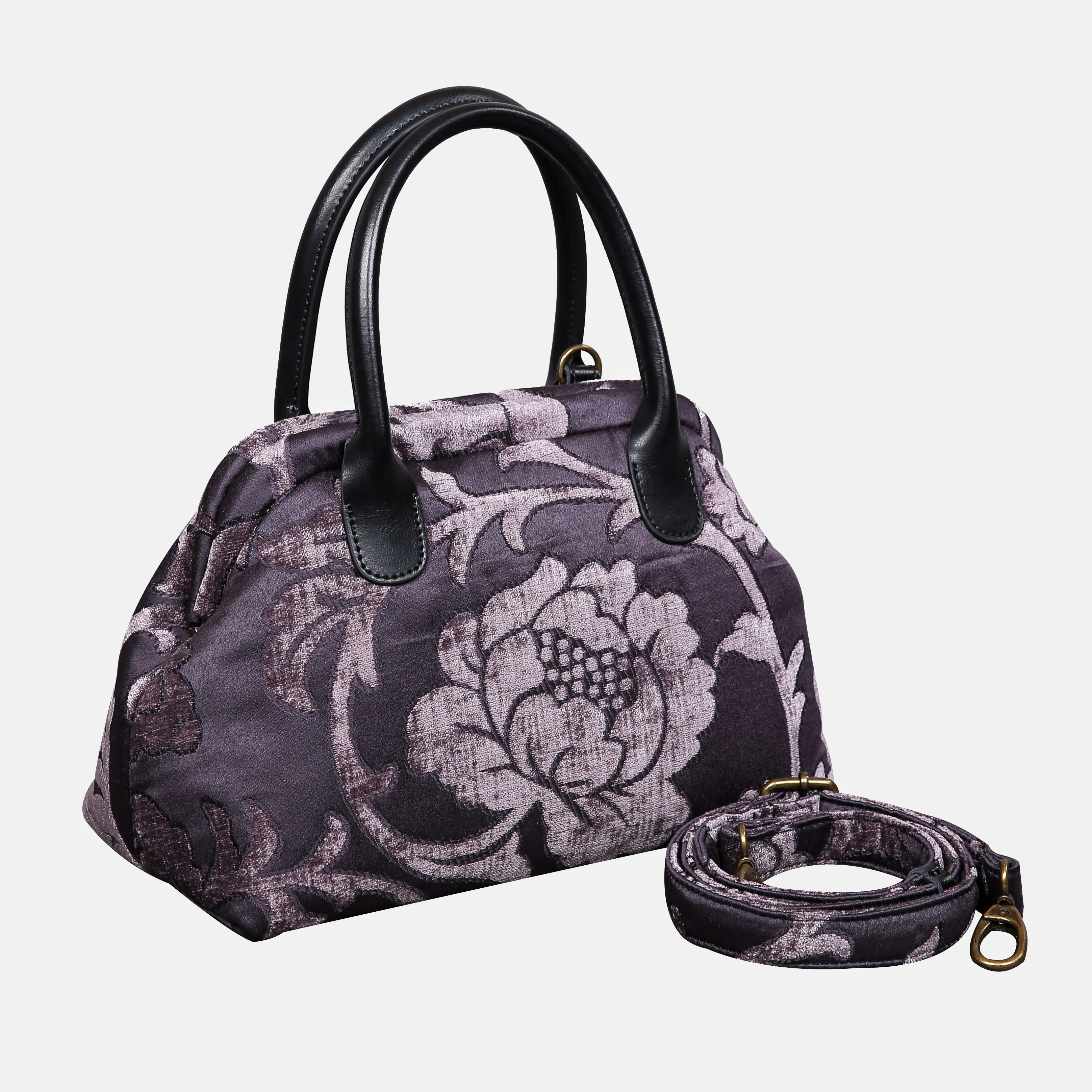 Floral Brocade Purple Carpet Satchel - Image 2