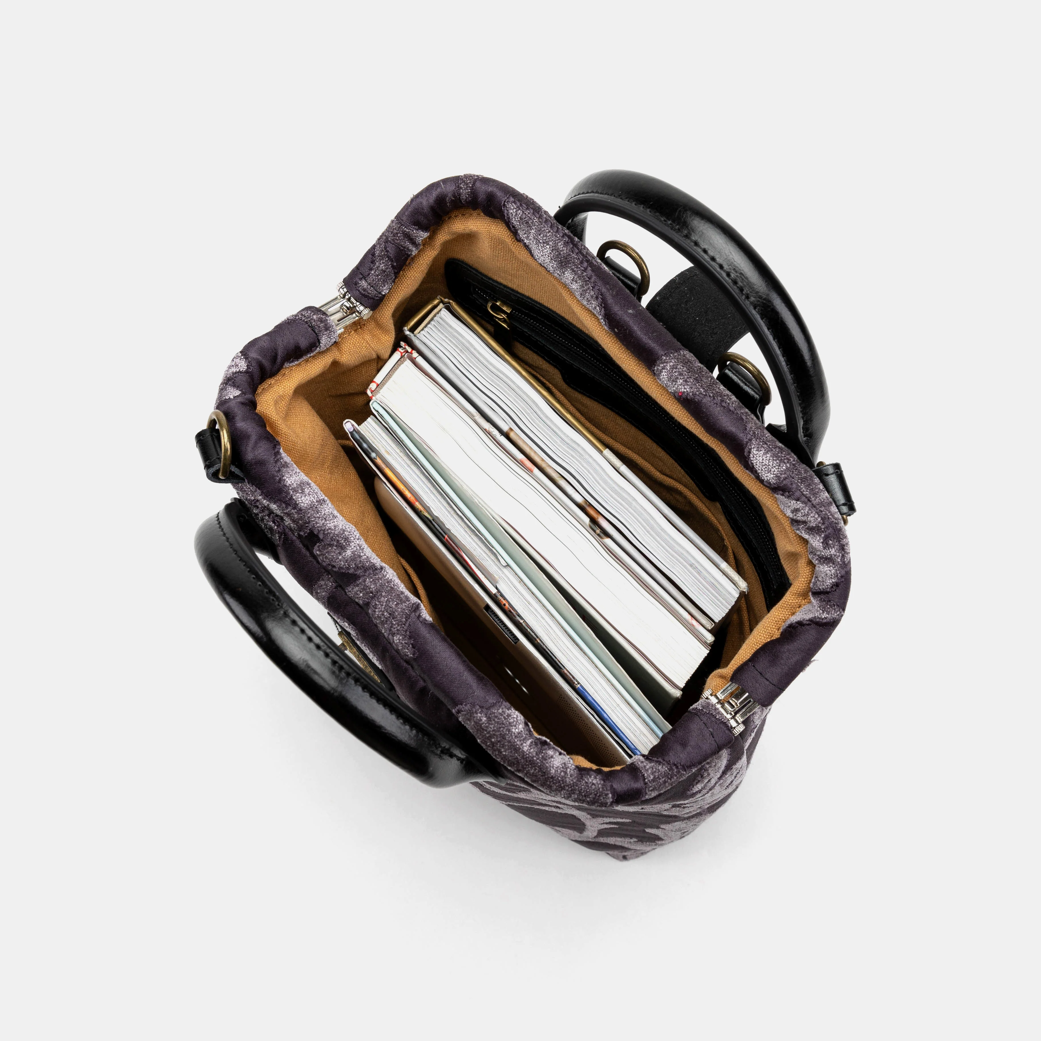 Floral Brocade Purple Everyday Backpack - Image 9