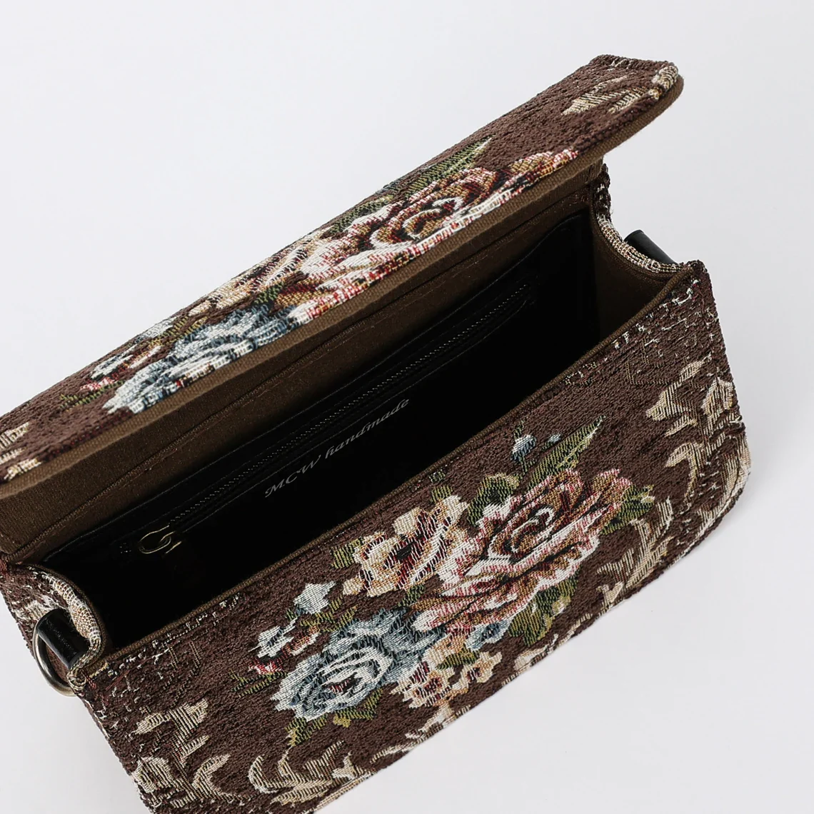Floral Brown Flap Crossbody Bag - Image 7