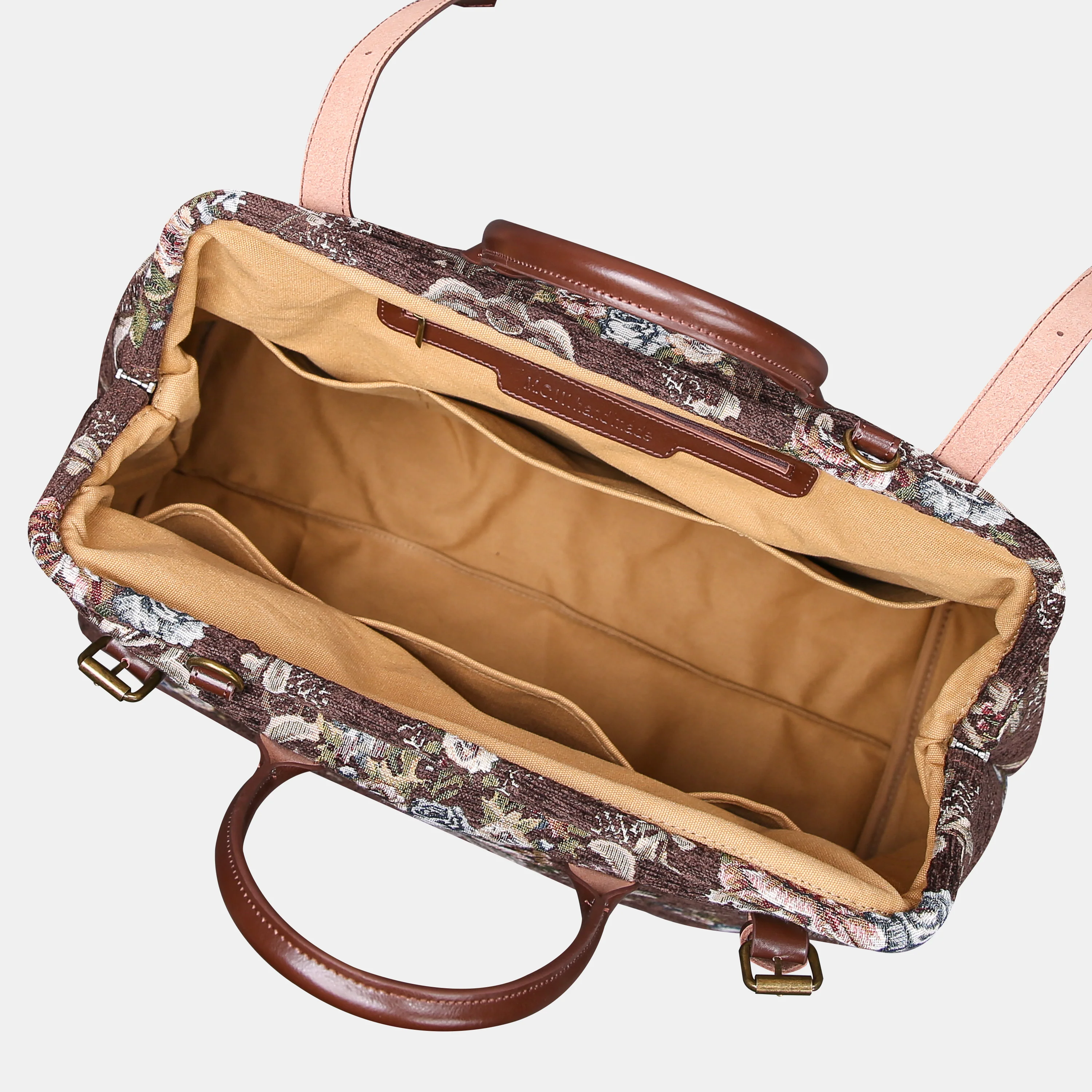 Floral Brown Large Carpetbag - Image 6