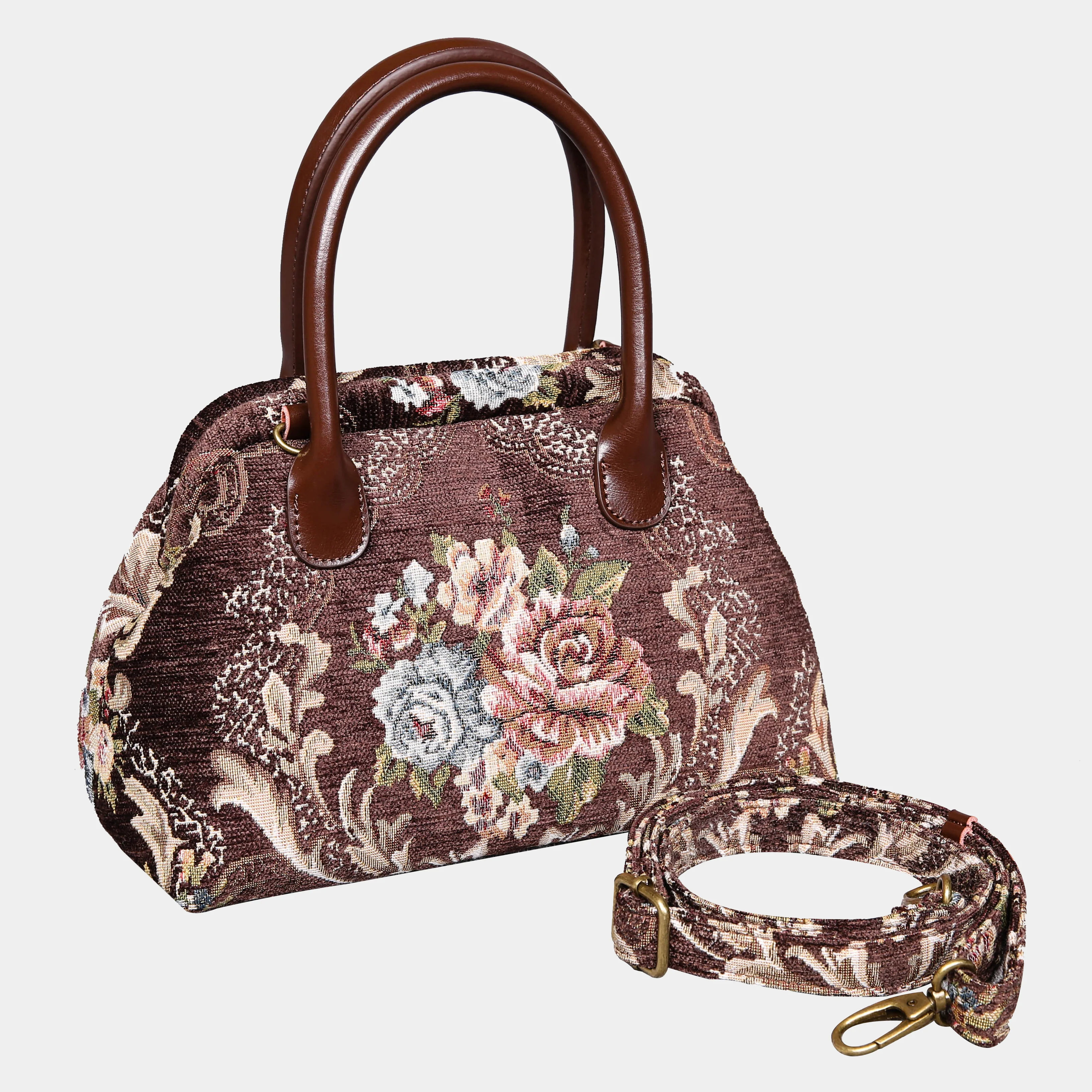 Floral Coffee Carpet Satchel - Image 3