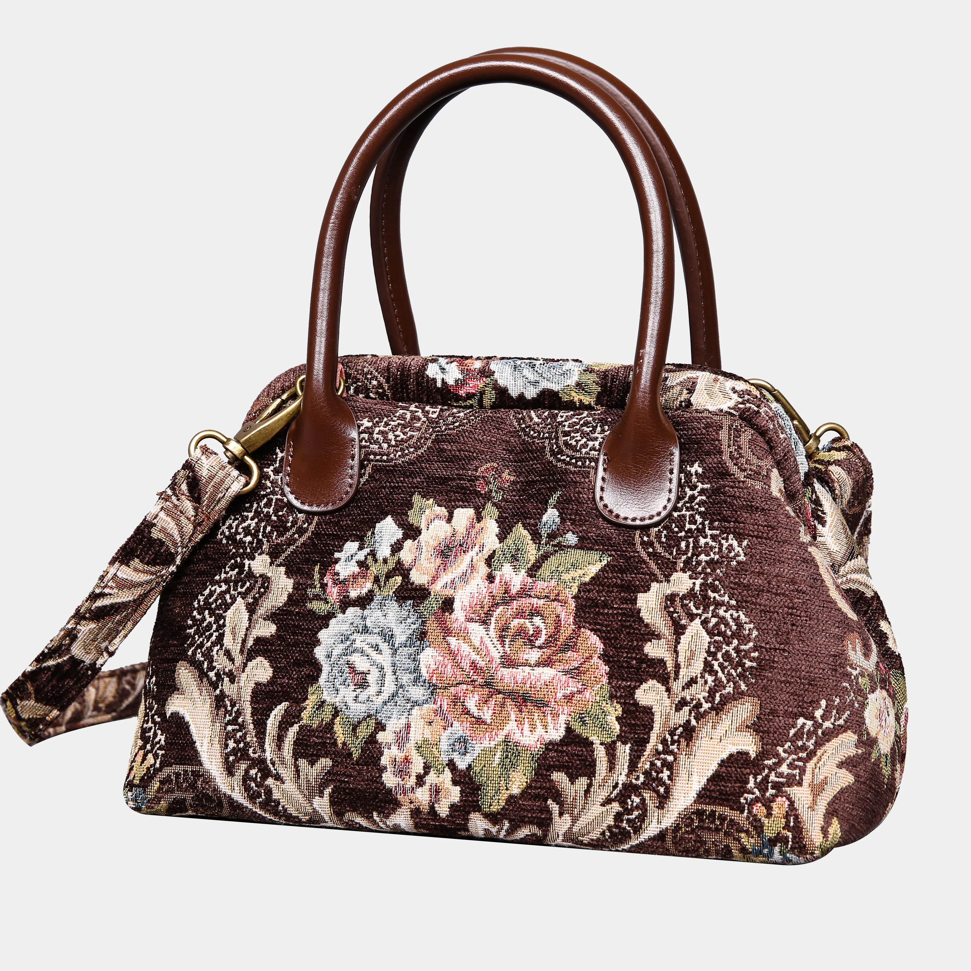 Floral Coffee Carpet Satchel - Image 4