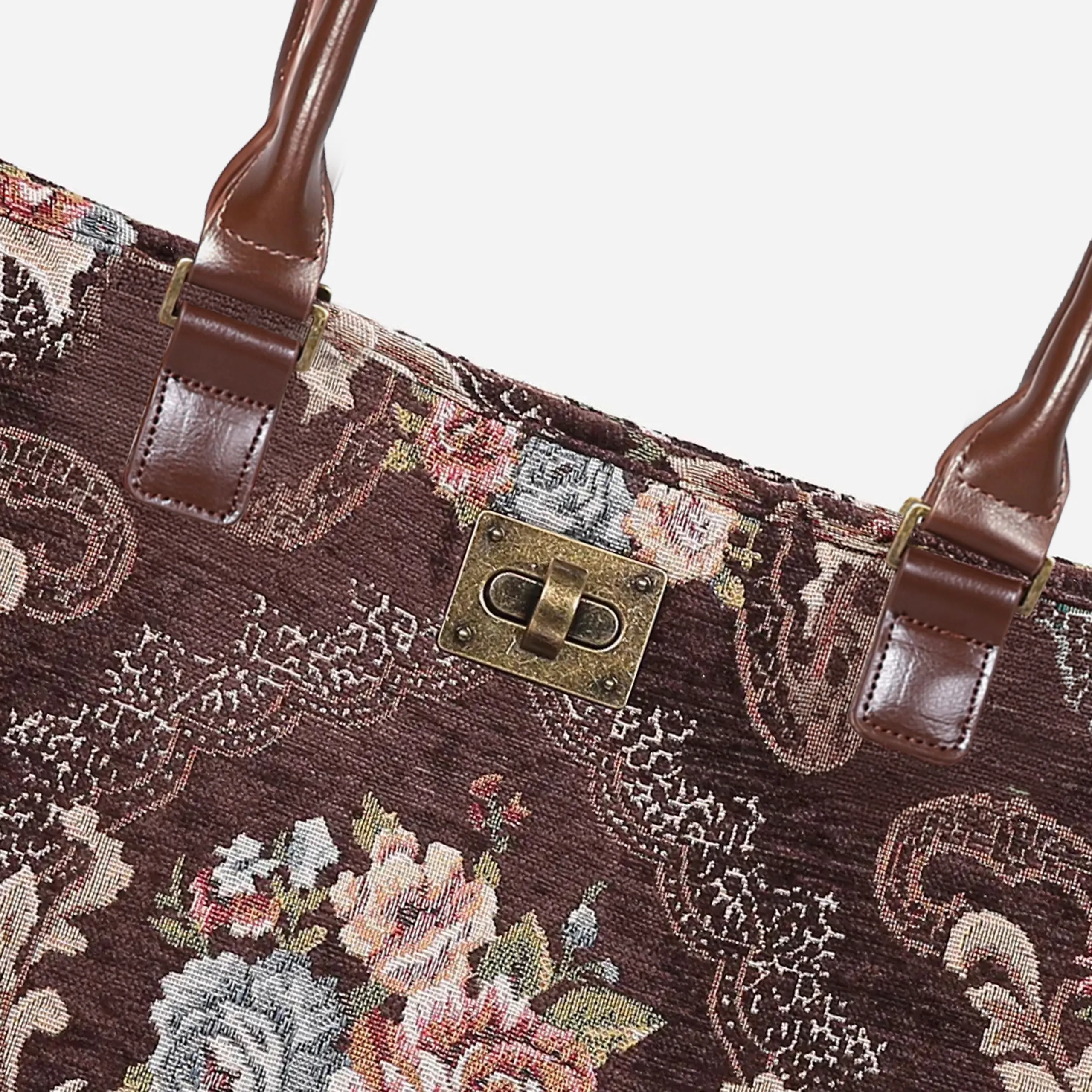Floral Coffee Carpet Tote Shopper - Image 5