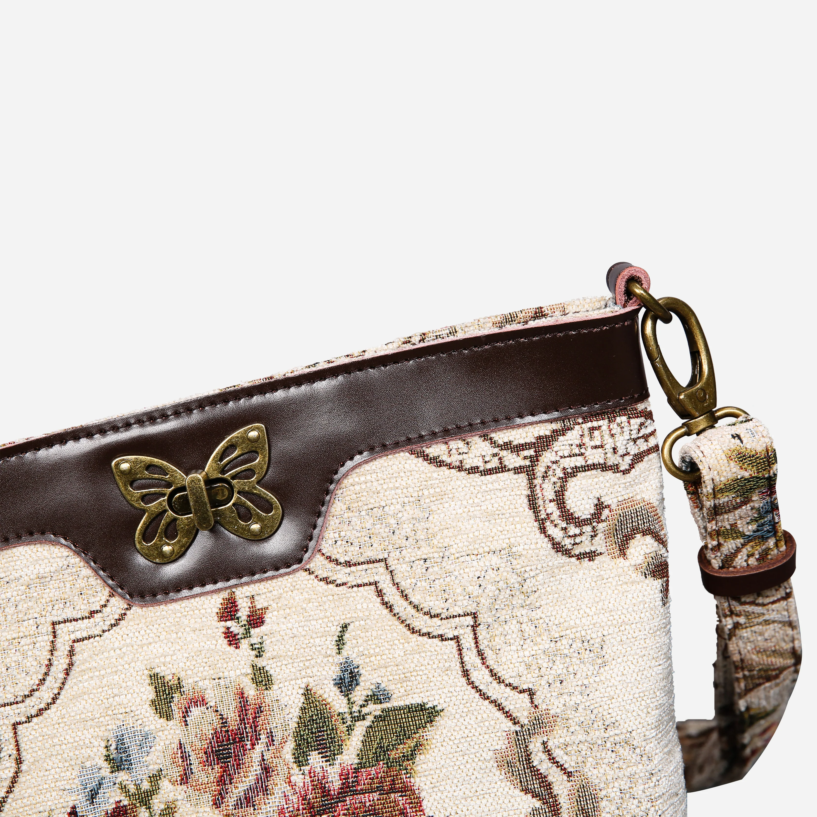 Floral Cream Butterfly Crossbody Bag - Image 5