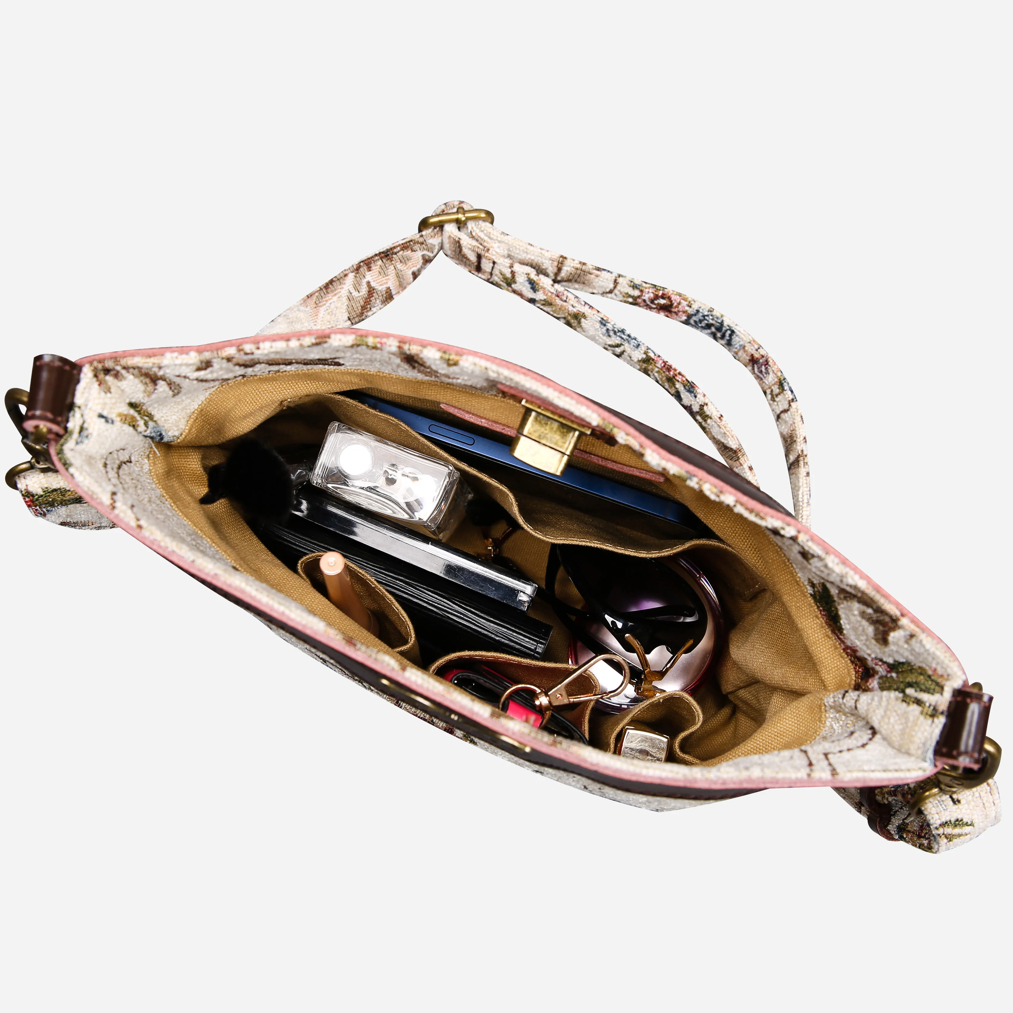 Floral Cream Butterfly Crossbody Bag - Image 7