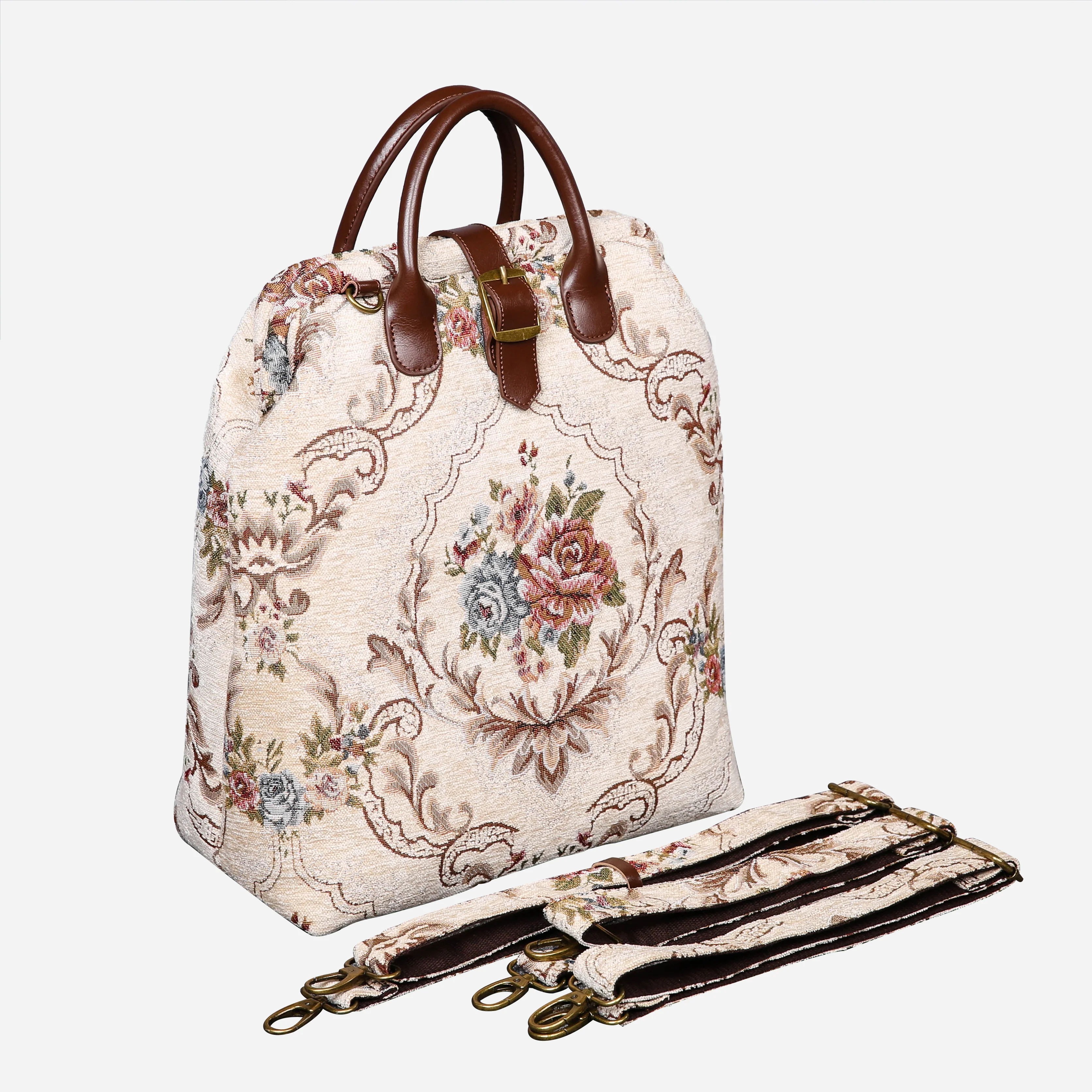 Floral Cream Carpet Laptop Backpack - Image 3