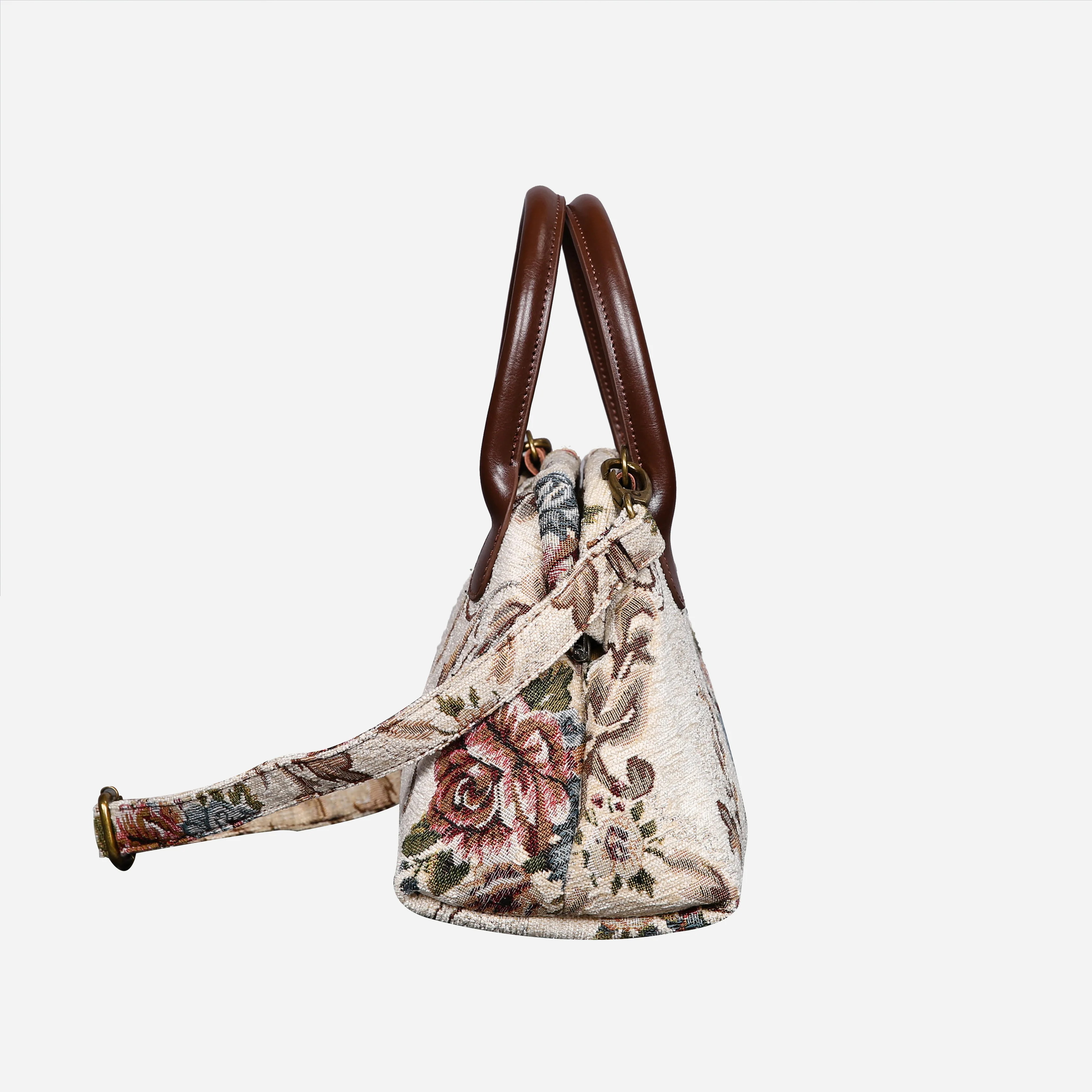 Floral Cream Carpet Satchel - Image 5