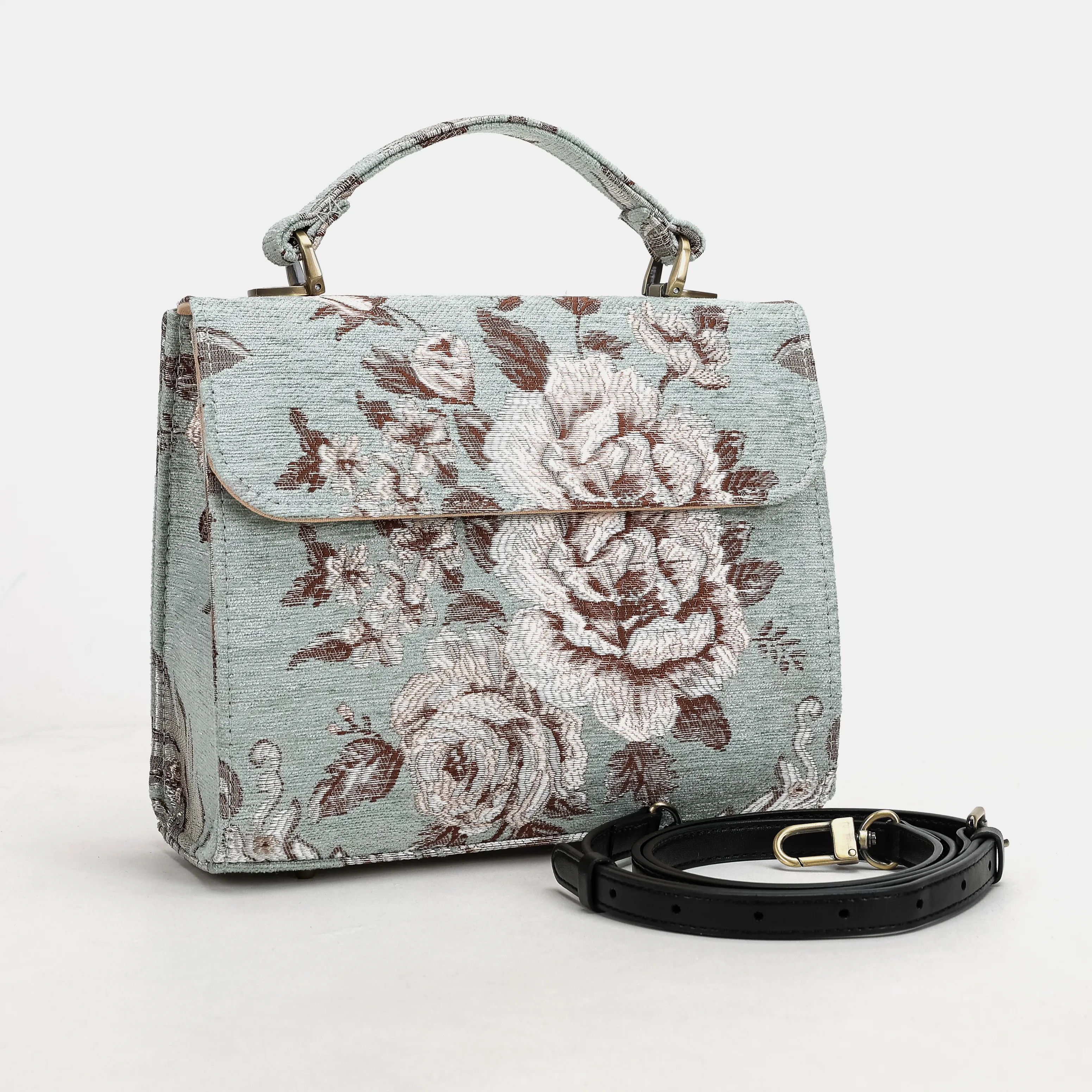 Floral Mint Flap Satchel - Image 2