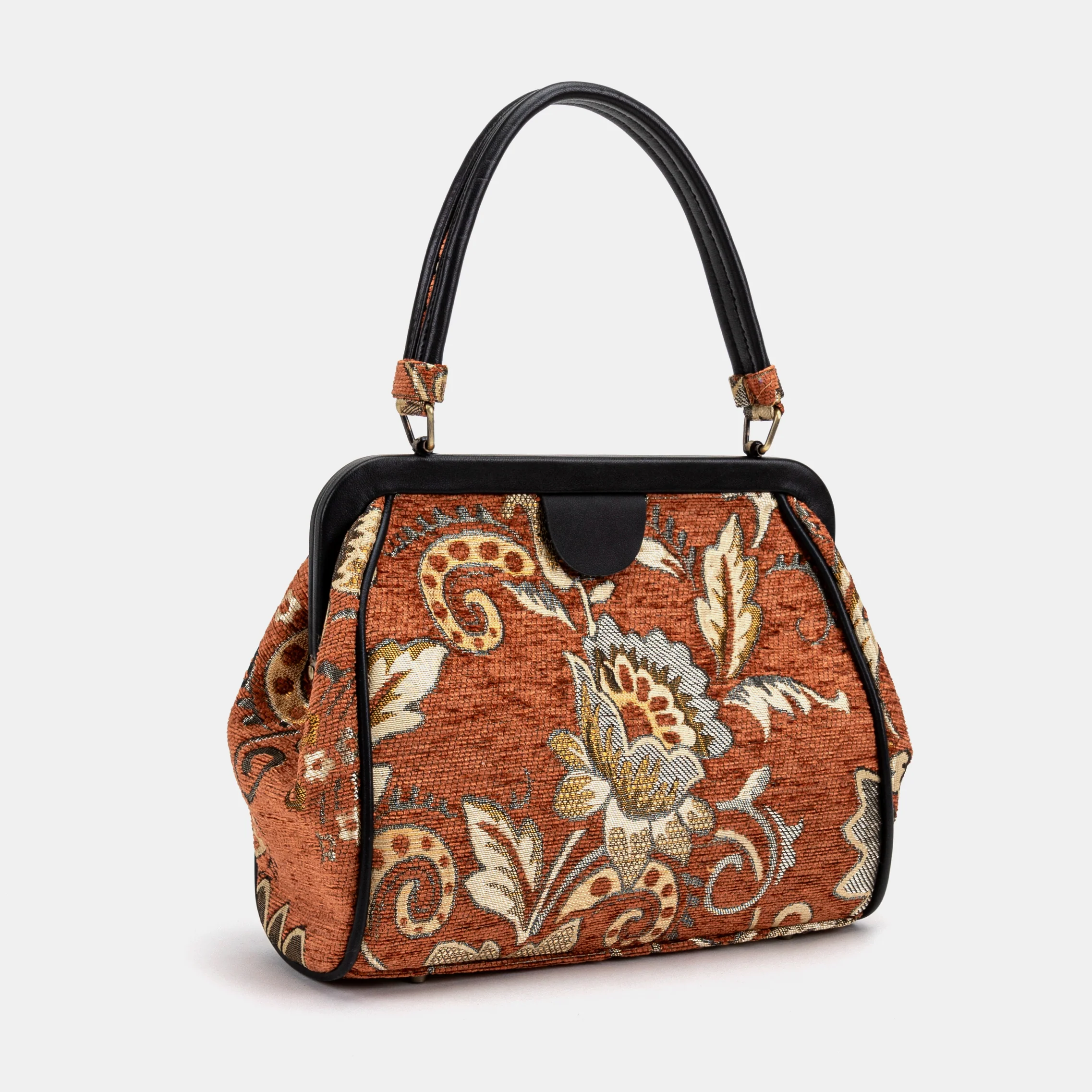Floral Paisley Orange Alma Satchel - Image 2