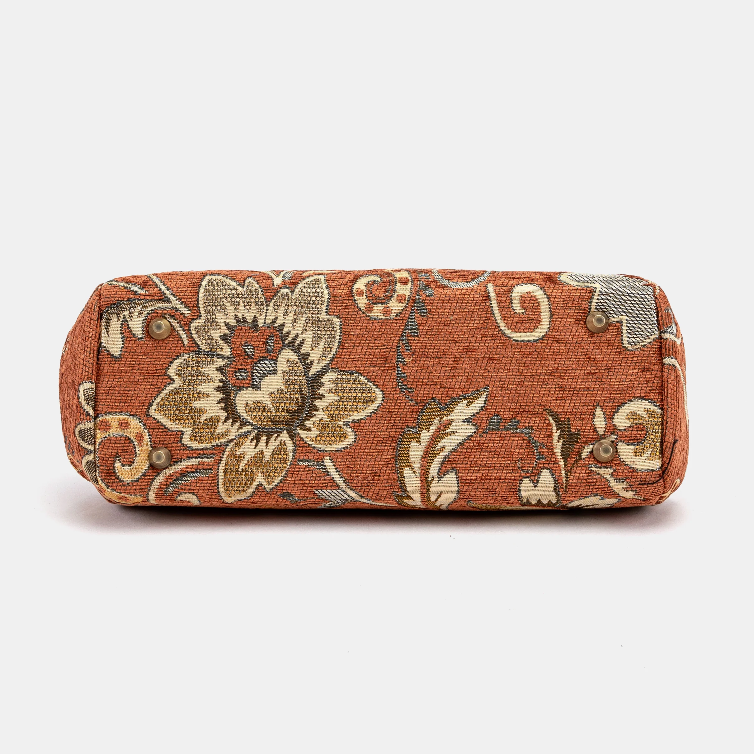 Floral Paisley Orange Top Handle Purse - Image 5