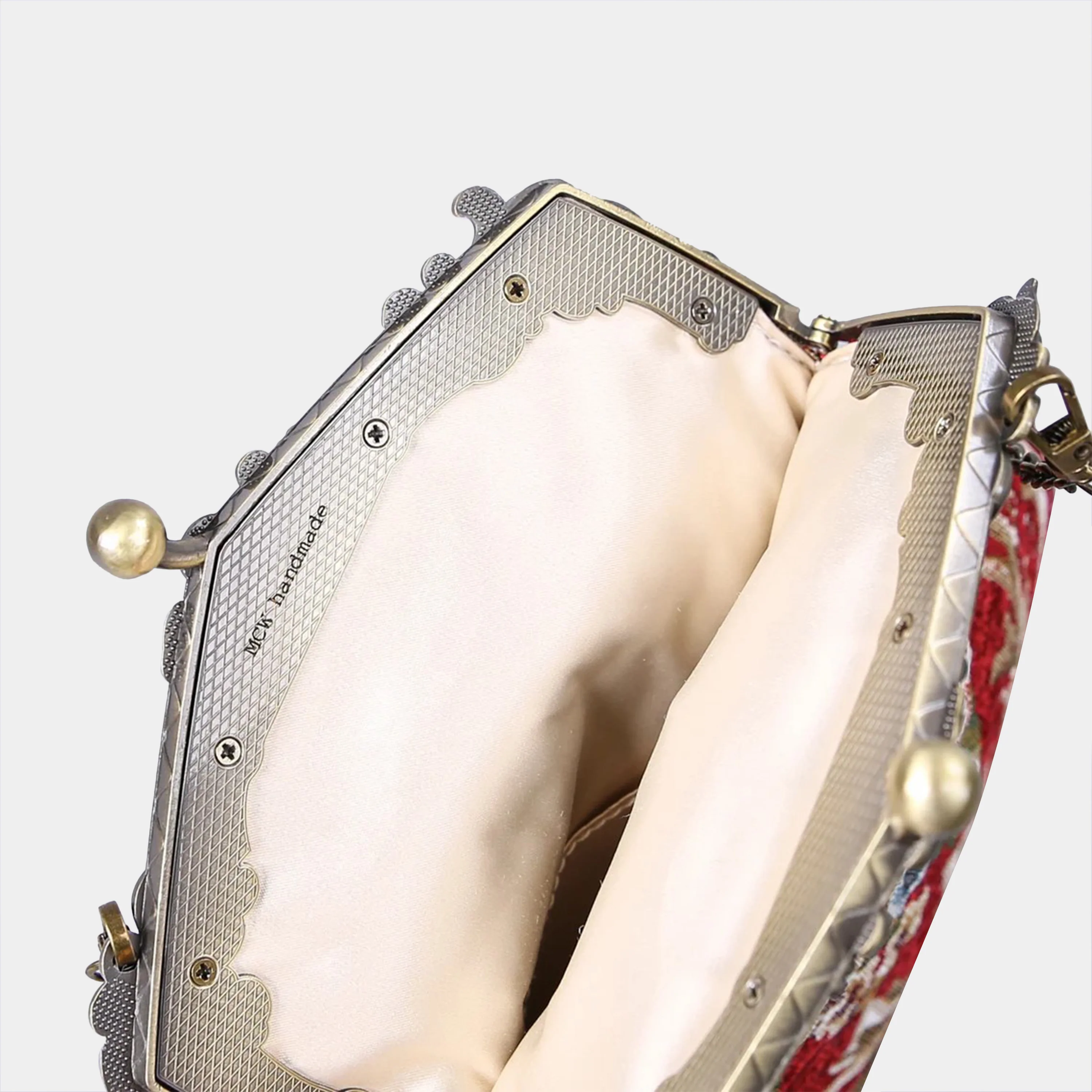 Floral Red Chatelaine Purse Large - Image 6