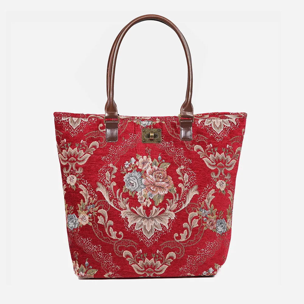 Floral Red Carpet Tote Shopper