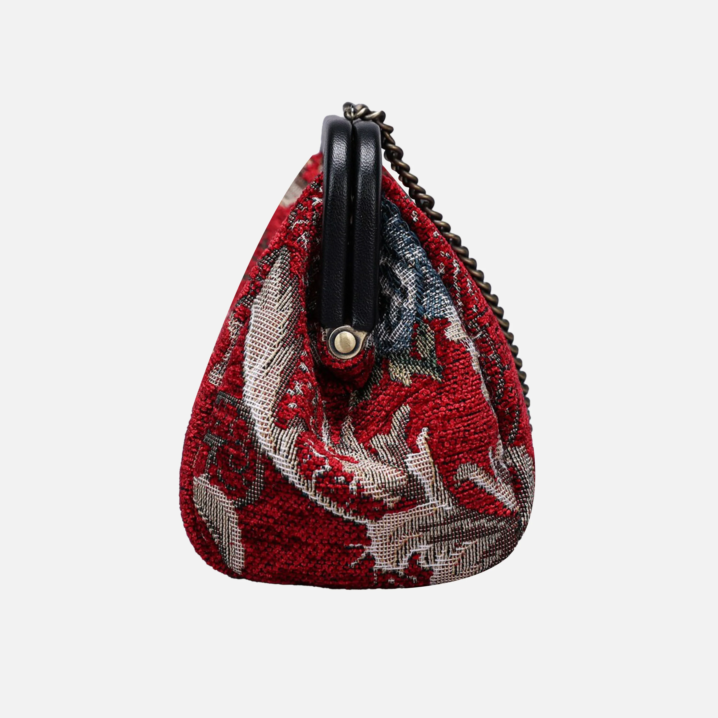 Floral Red Evening Bag Clutch - Image 4