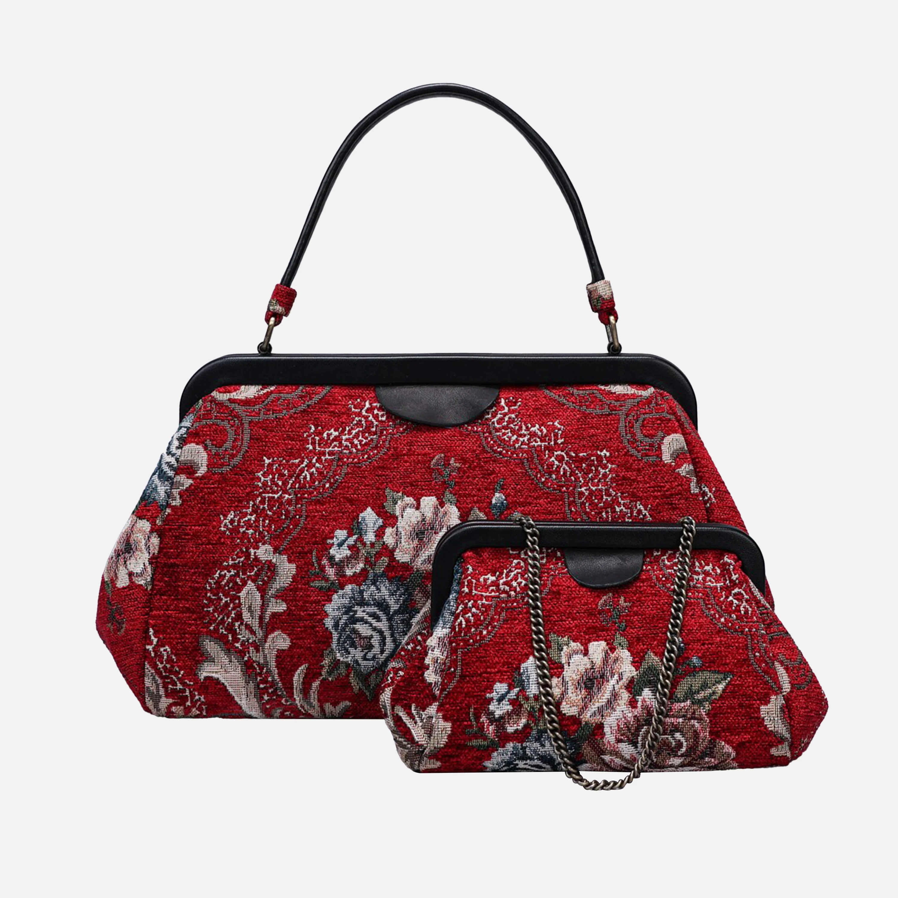 Floral Red Evening Bag Clutch - Image 7