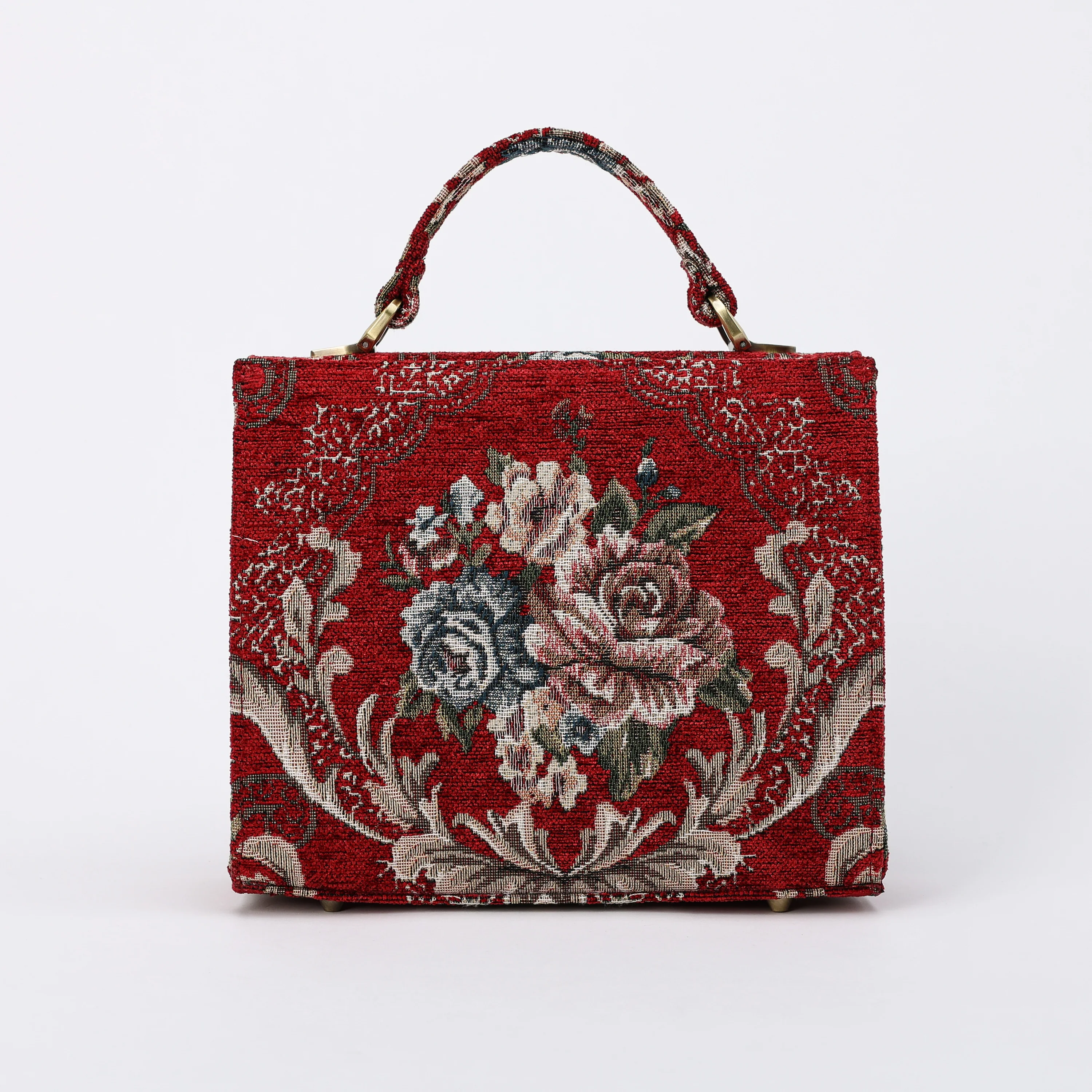 Floral Red Flap Satchel - Image 5