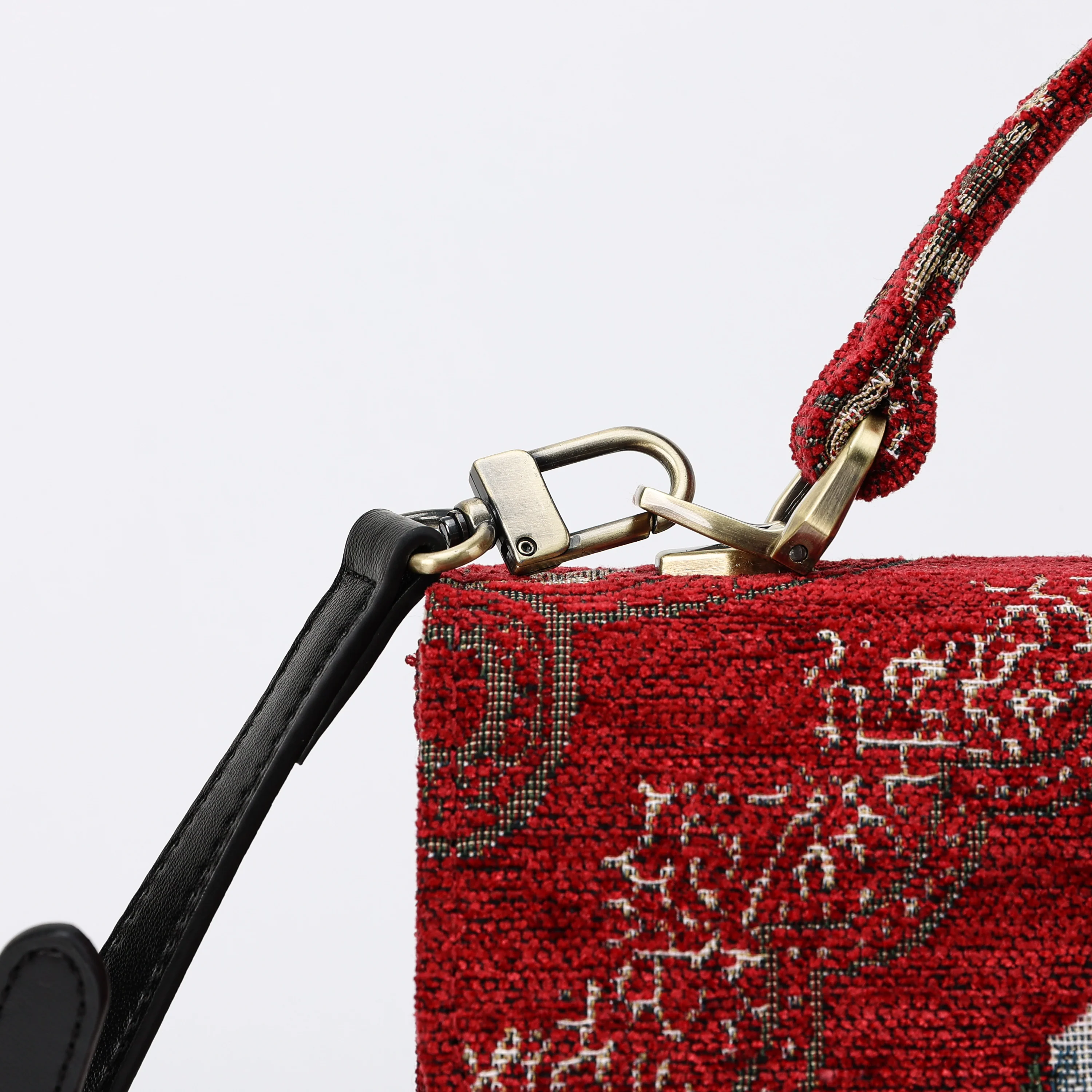Floral Red Flap Satchel - Image 7