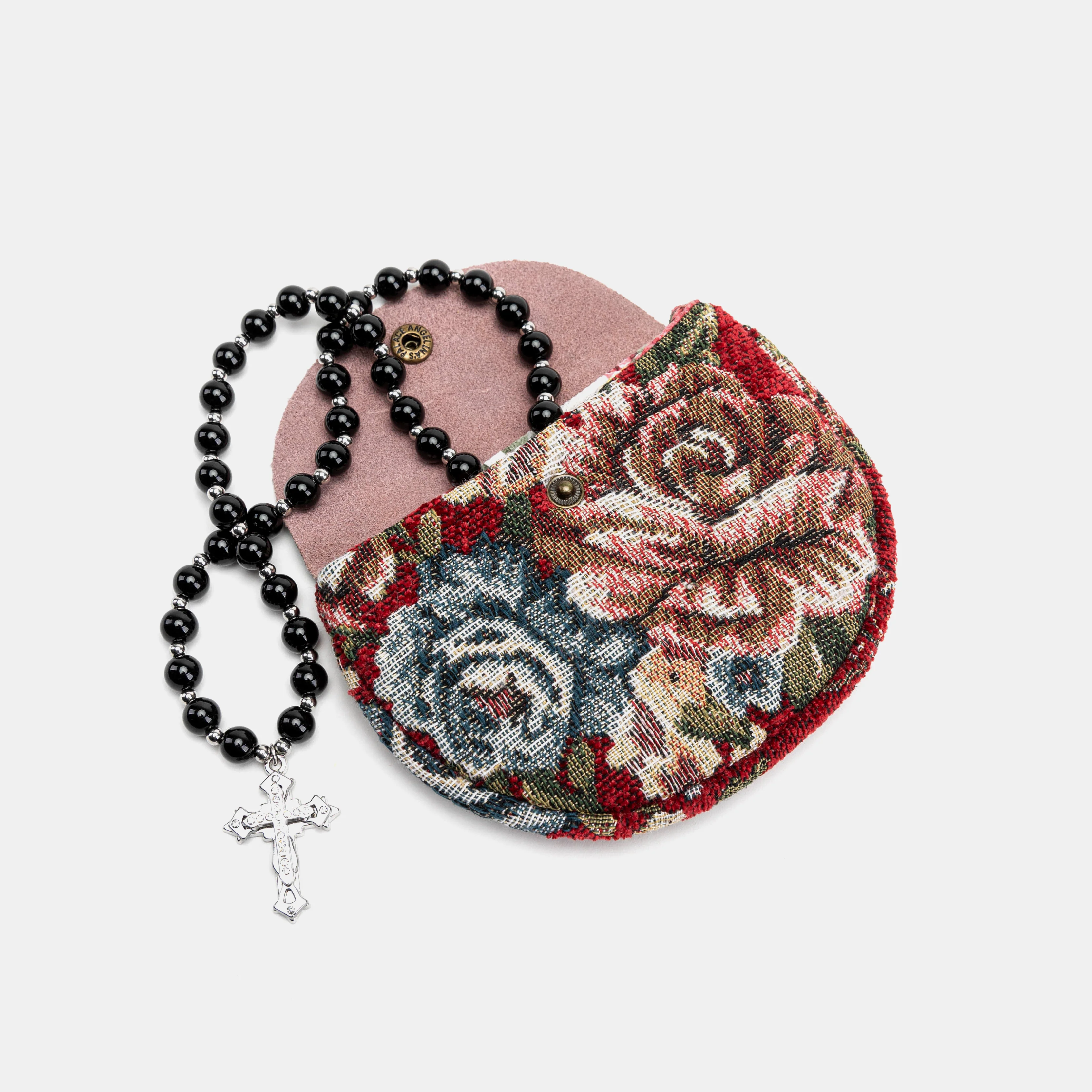 Floral Red Rosary Bag - Image 2