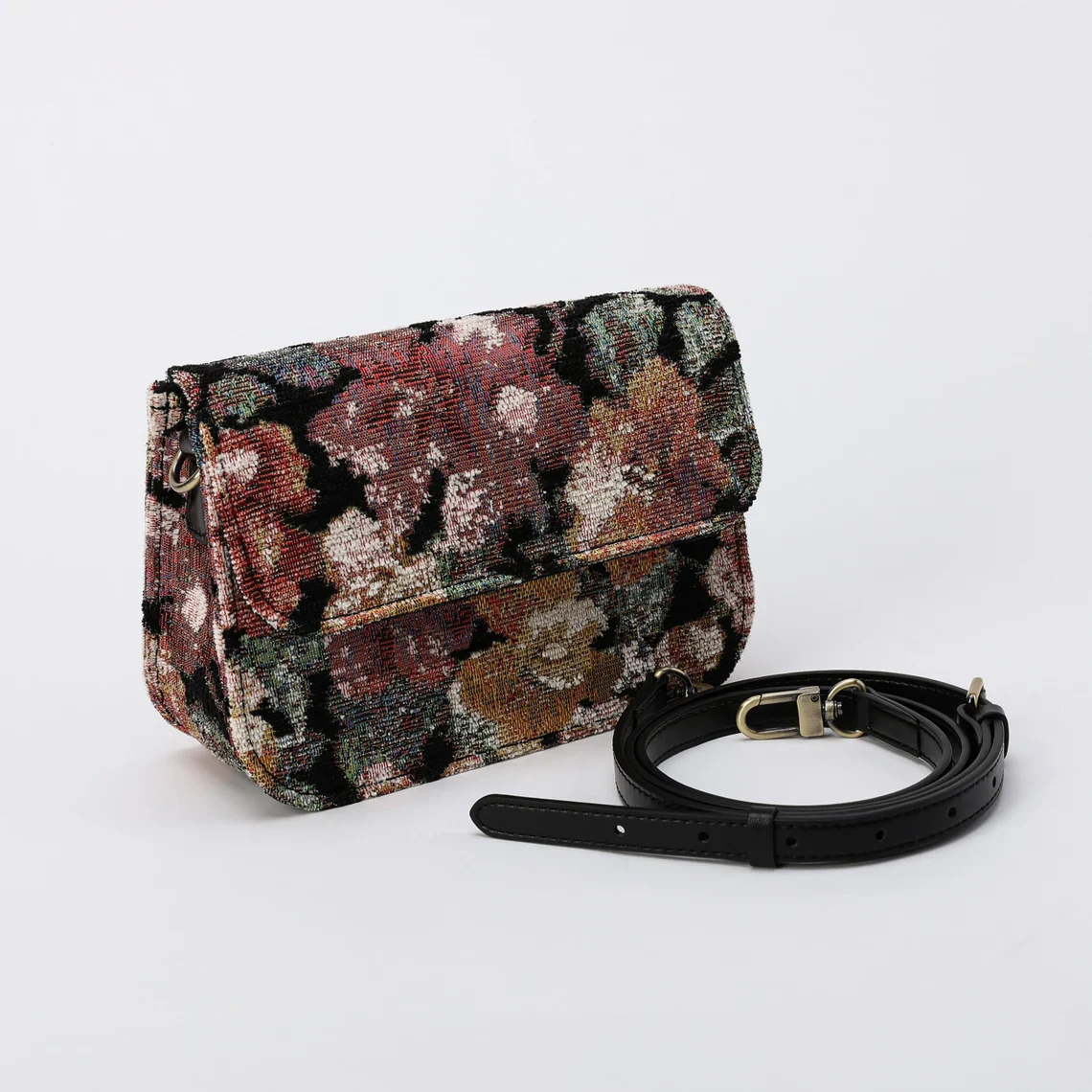 Floral Rose Flap Crossbody Bag - Image 3