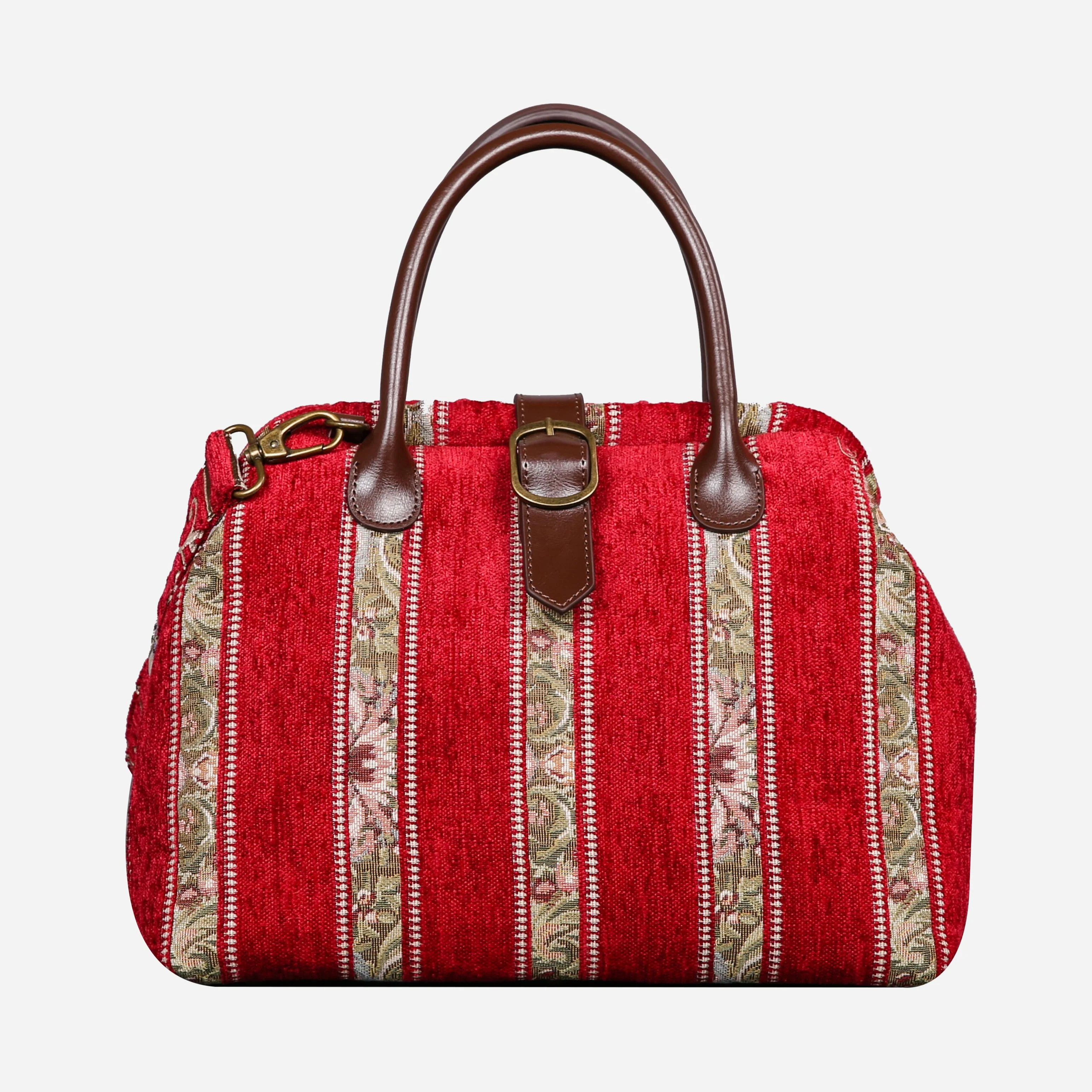 Floral Stripes Red Carpet Handbag Purse