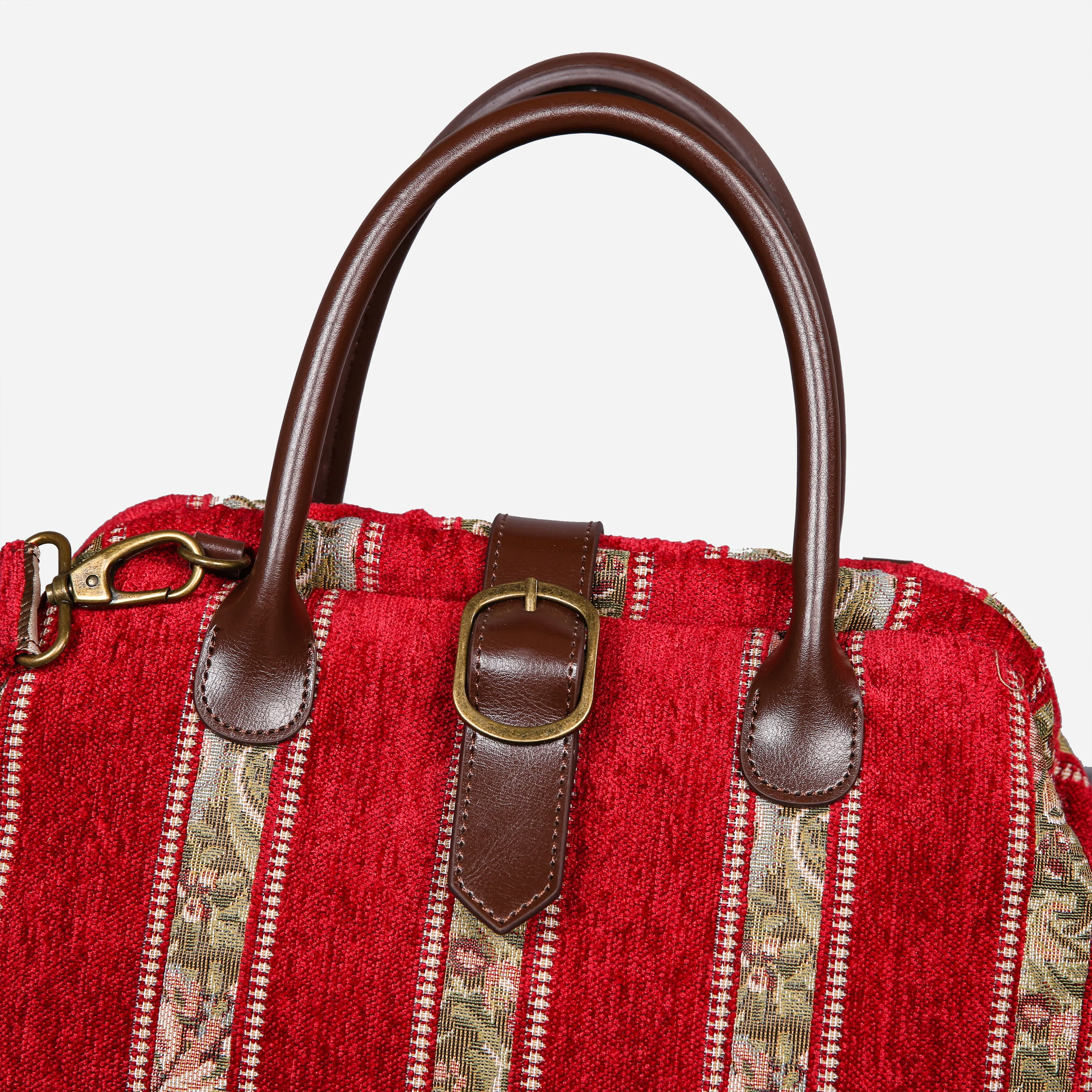 Floral Stripes Red Carpet Handbag Purse - Image 3