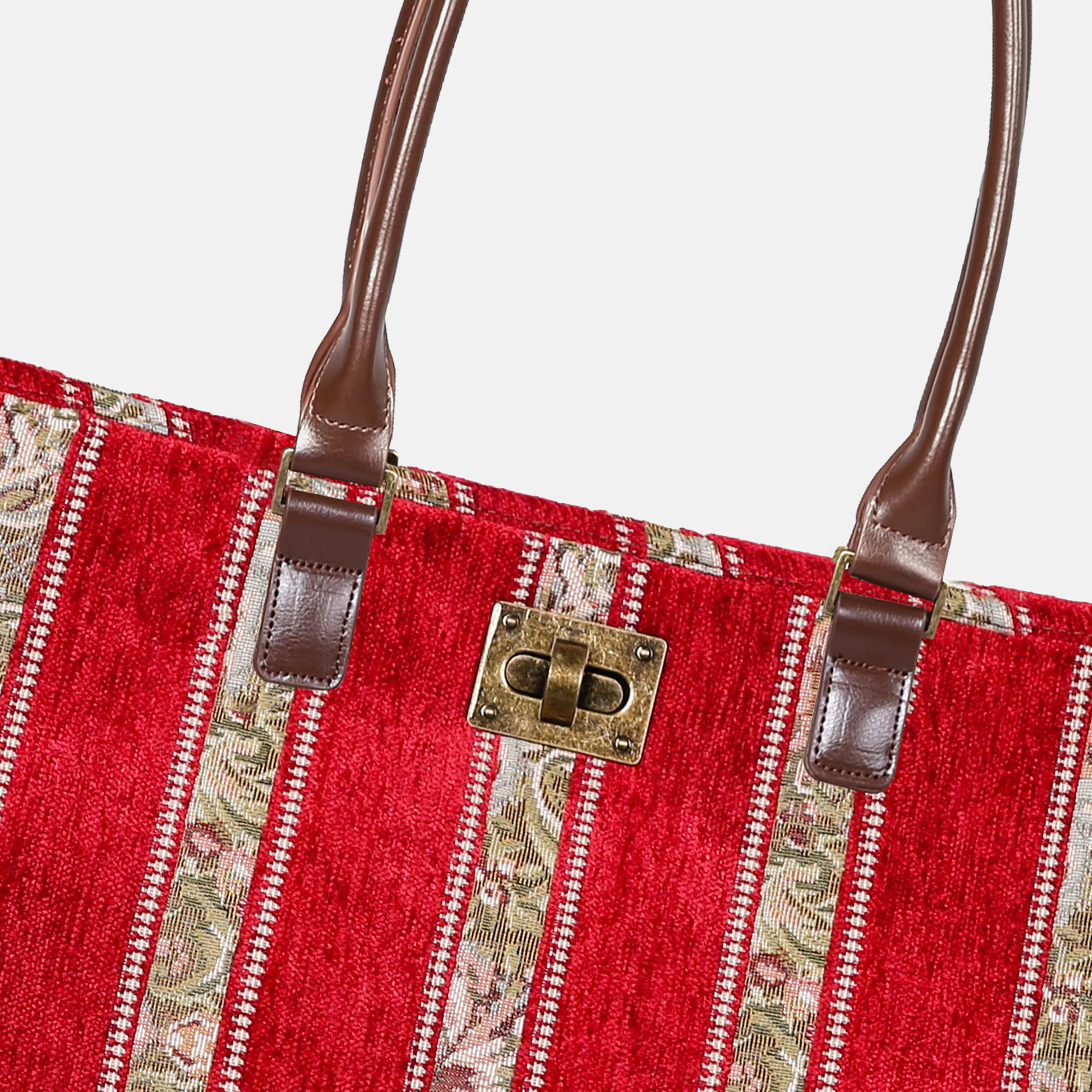 Floral Stripes Red Carpet Tote Shopper - Image 3
