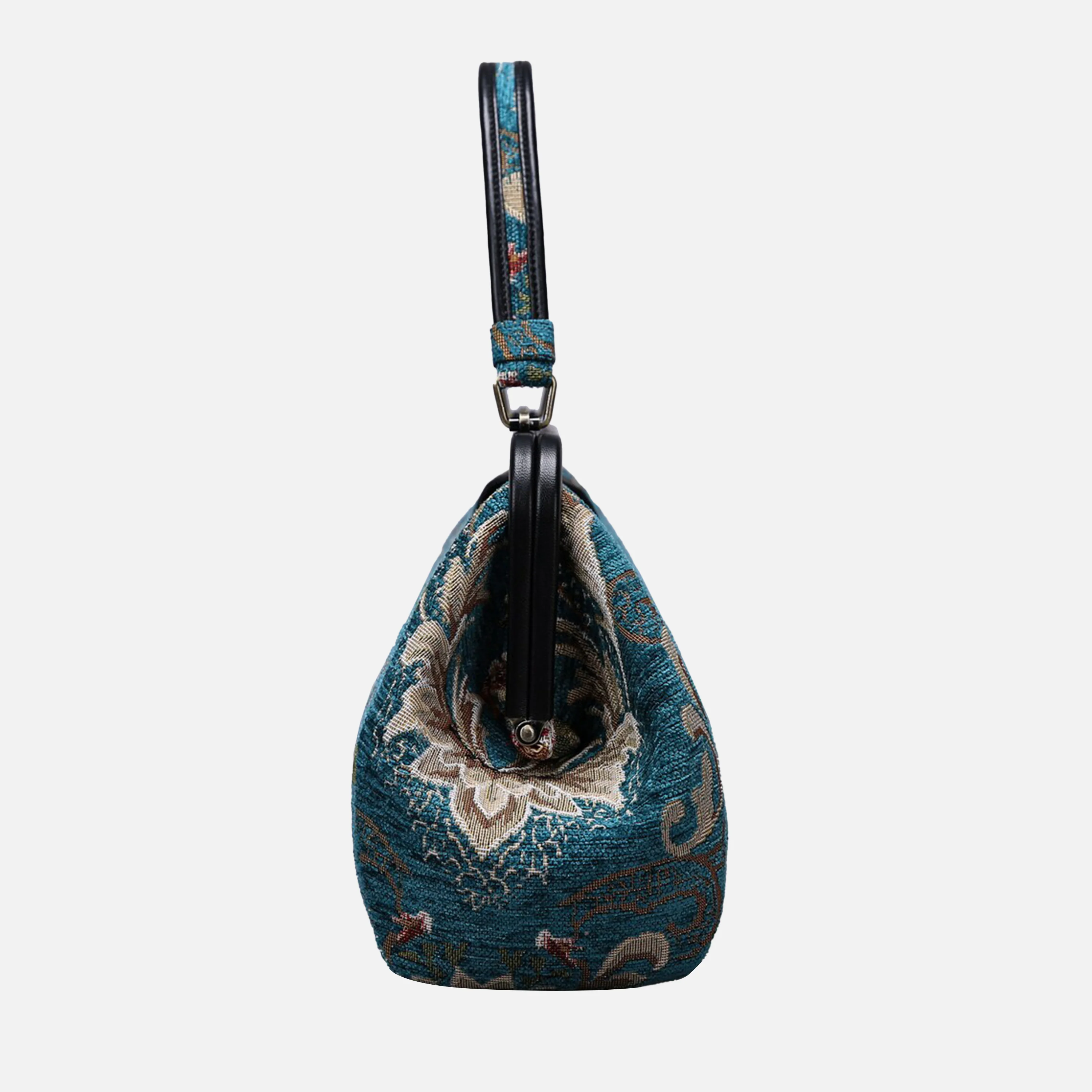 Floral Teal Top Handle Purse - Image 5