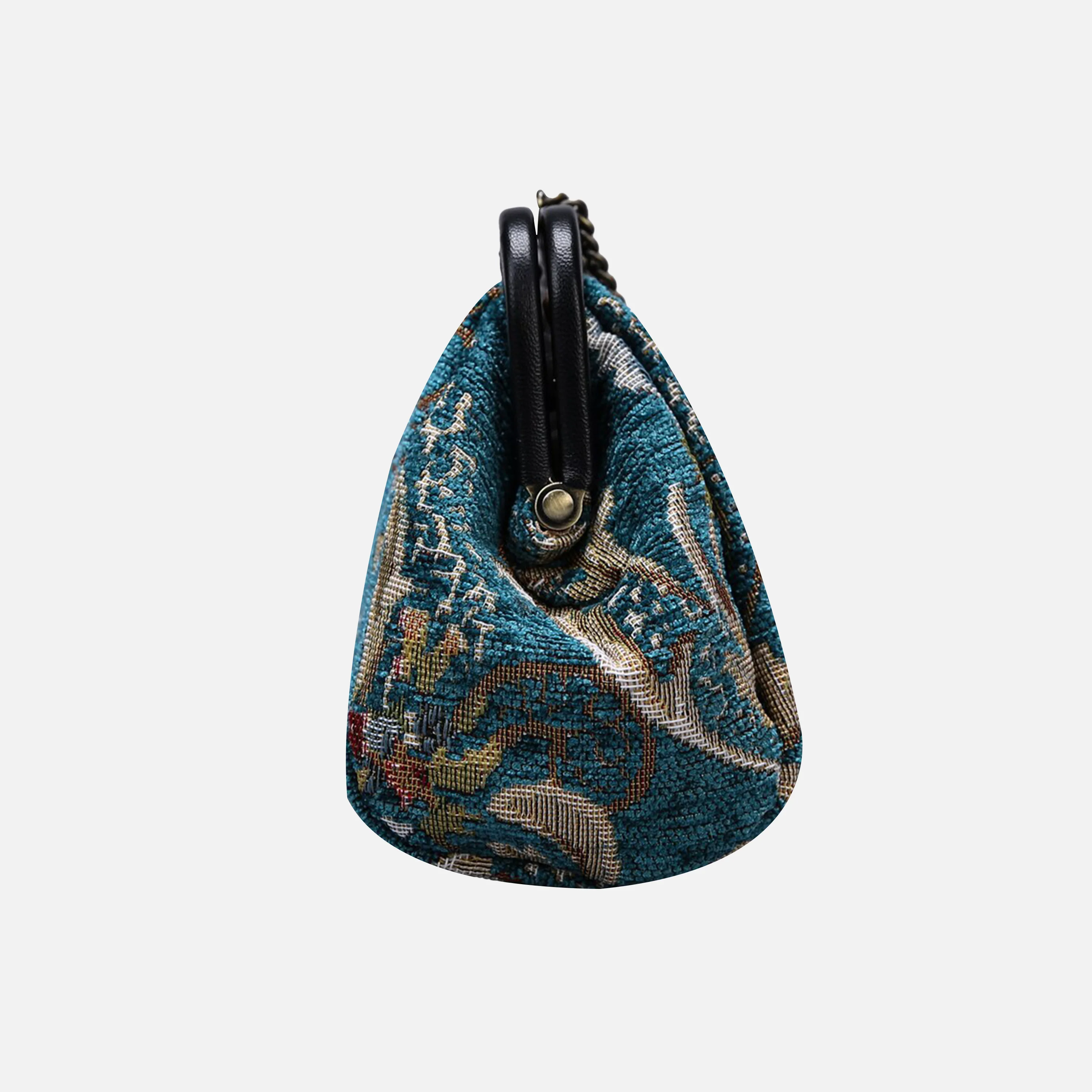 Floral Teal Evening Bag Clutch - Image 4