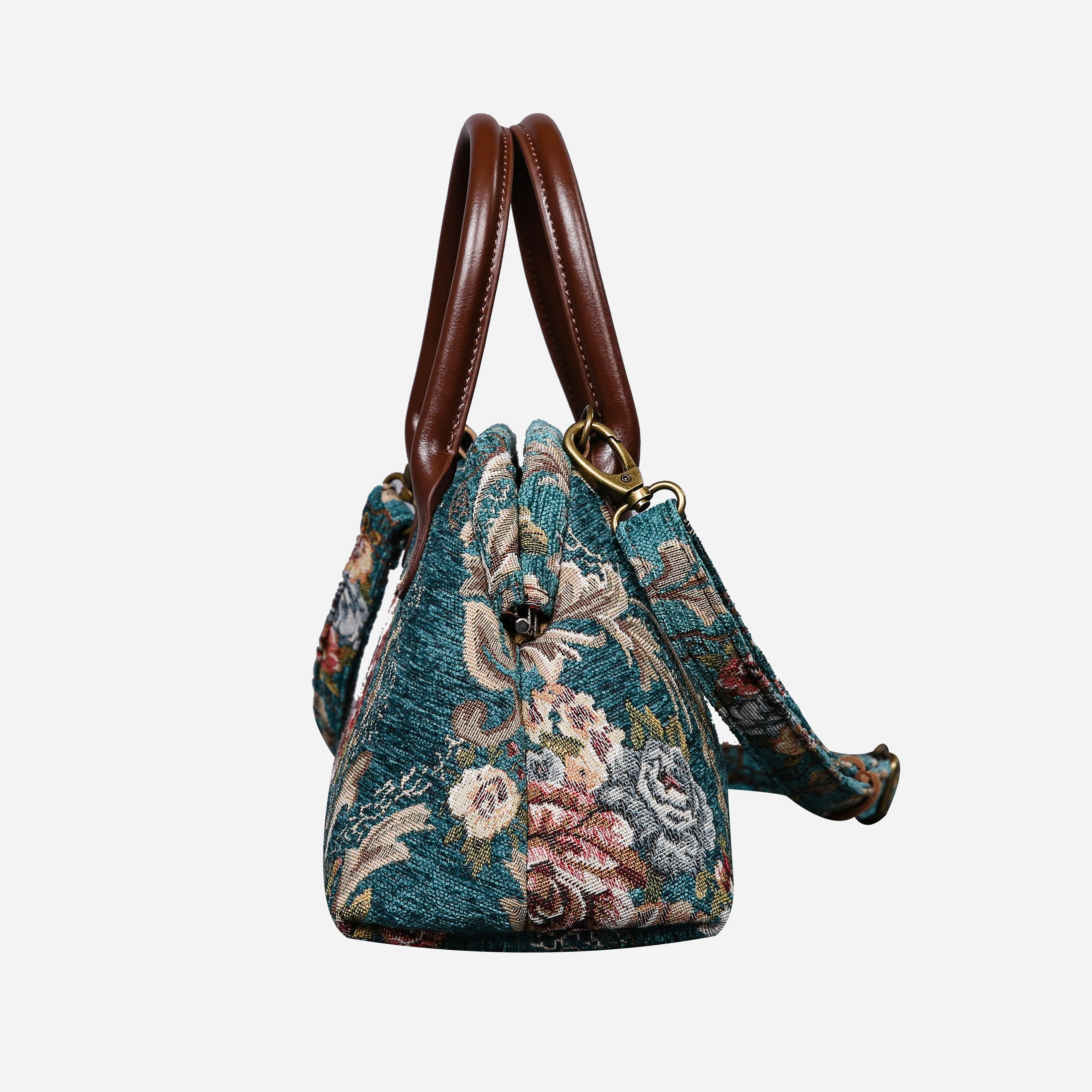 Floral Teal Carpet Satchel - Image 4