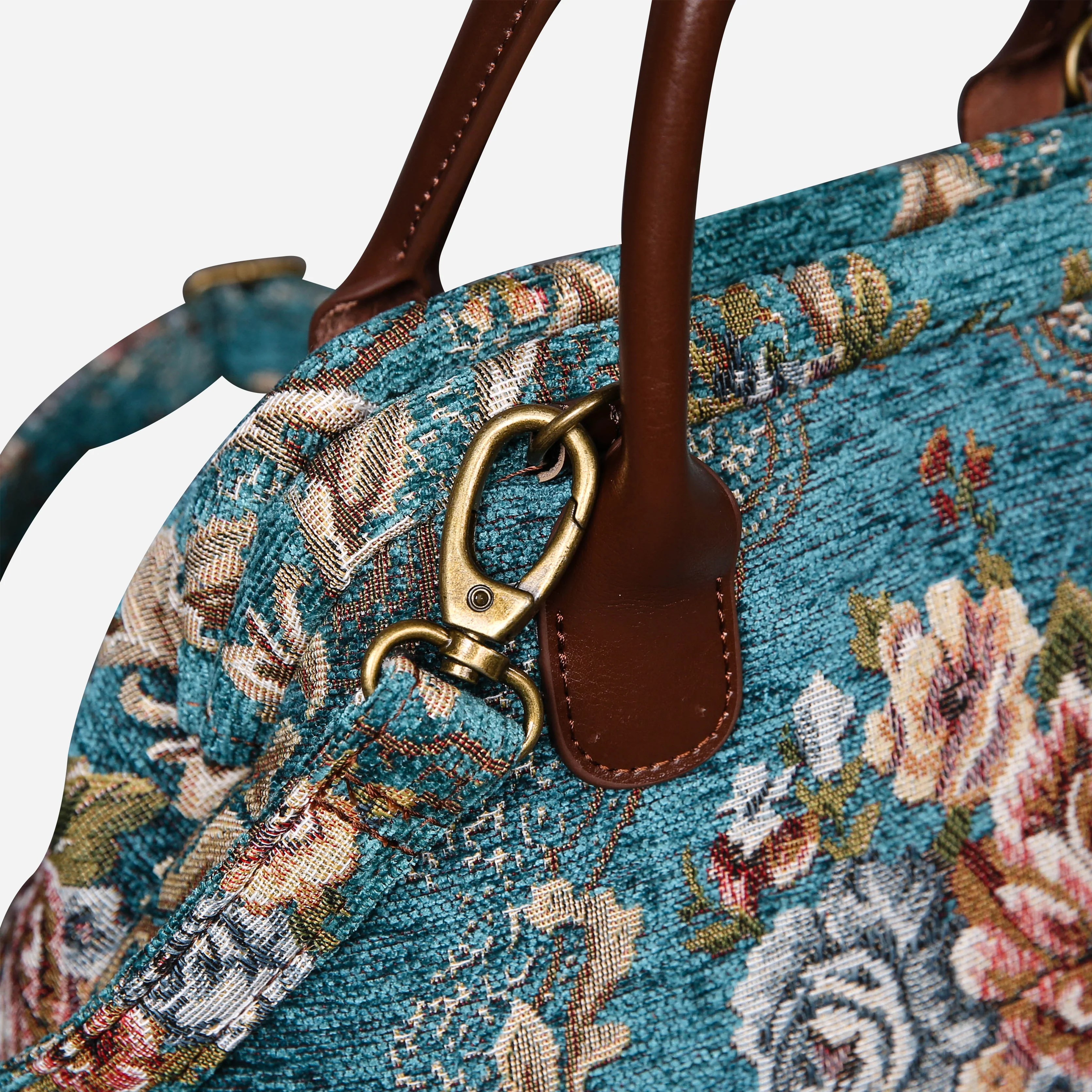 Floral Teal Carpet Satchel - Image 5