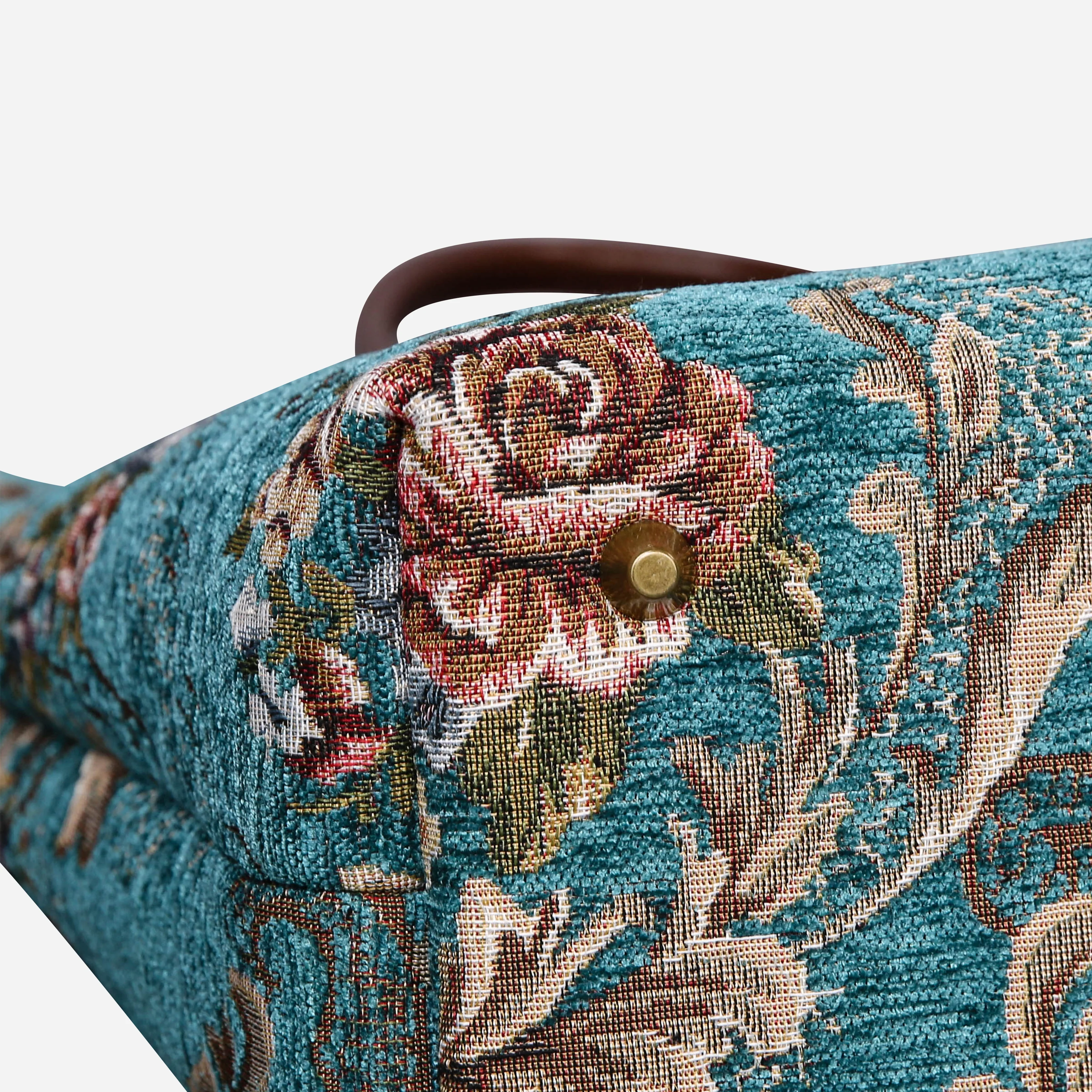 Floral Teal Carpet Tote Shopper - Image 4