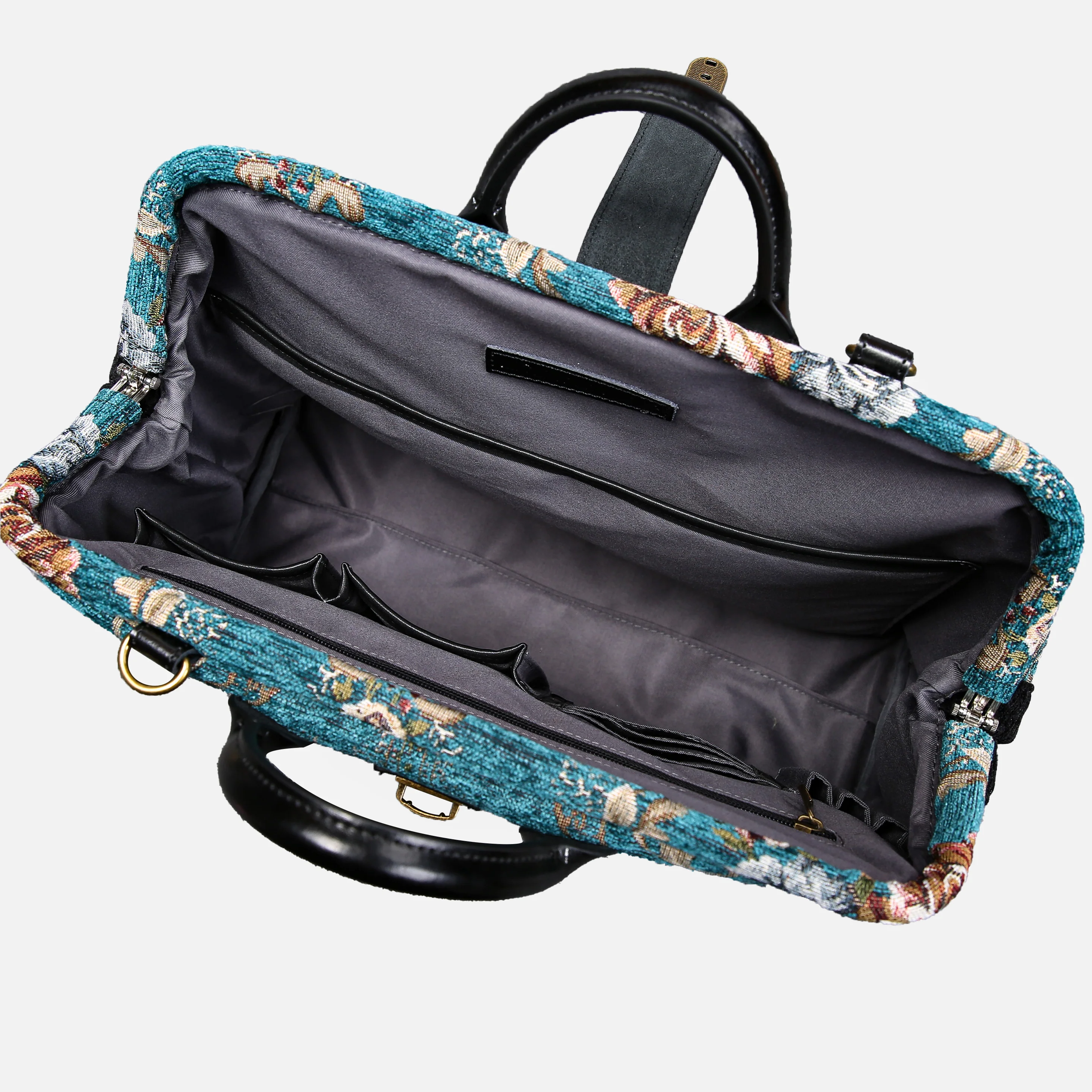 Floral Teal Laptop Work Bag - Image 7