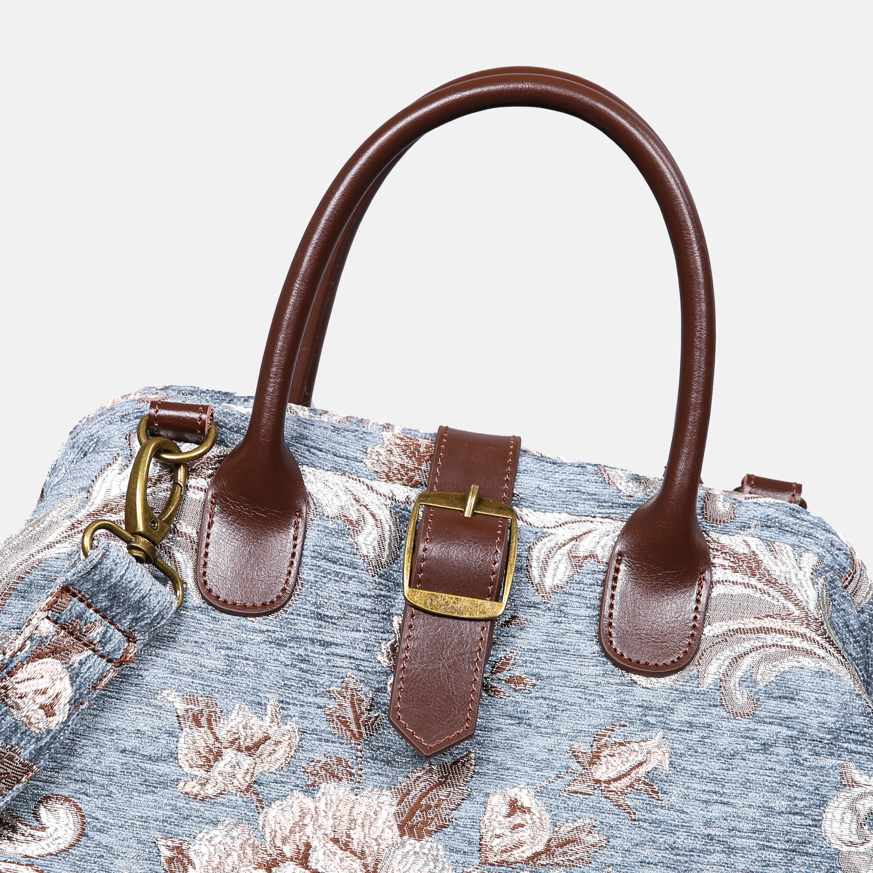 Floral Windy Blue Carpet Handbag Purse - Image 4
