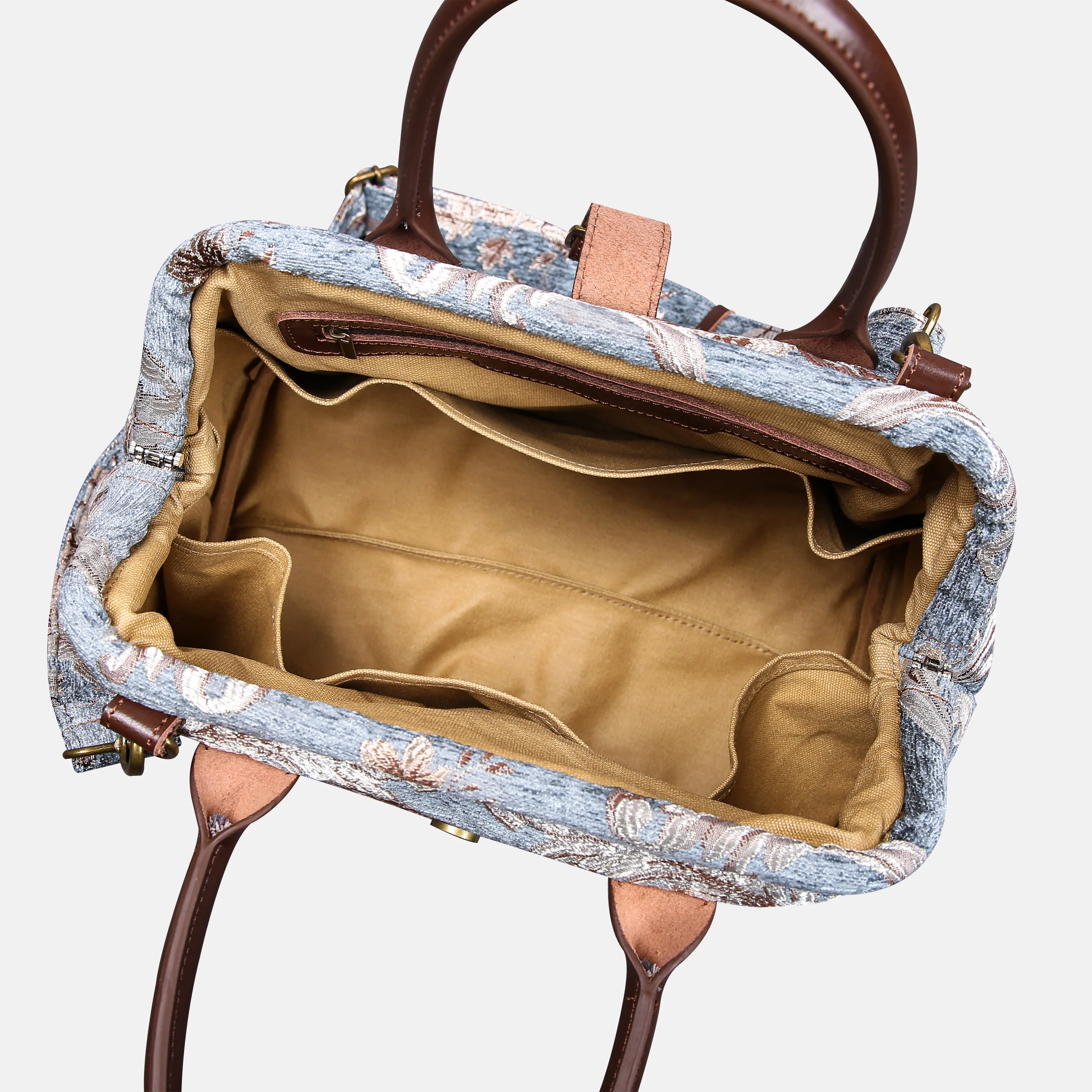Floral Windy Blue Carpet Handbag Purse - Image 6