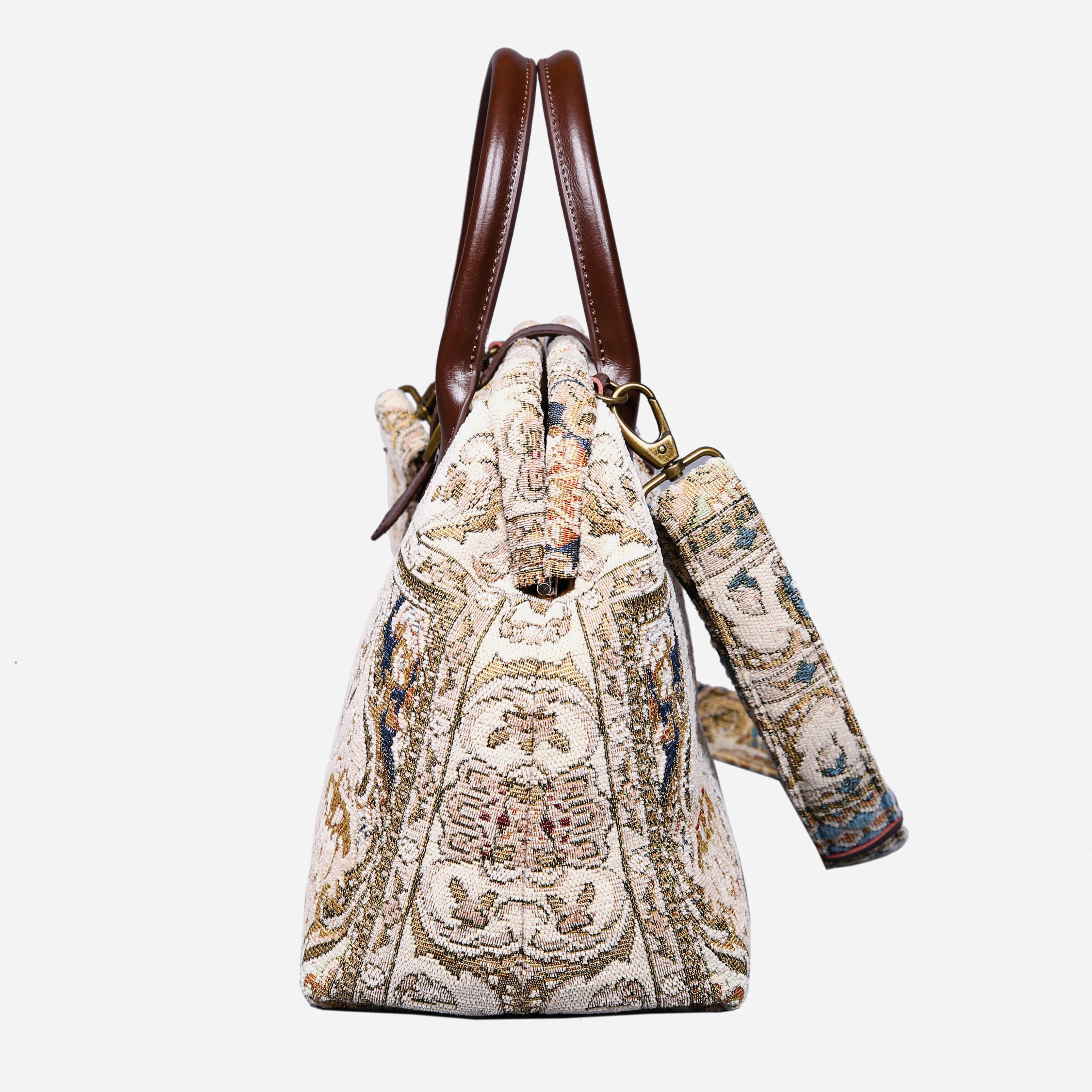 Golden Age Beige Carpet Handbag Purse - Image 5