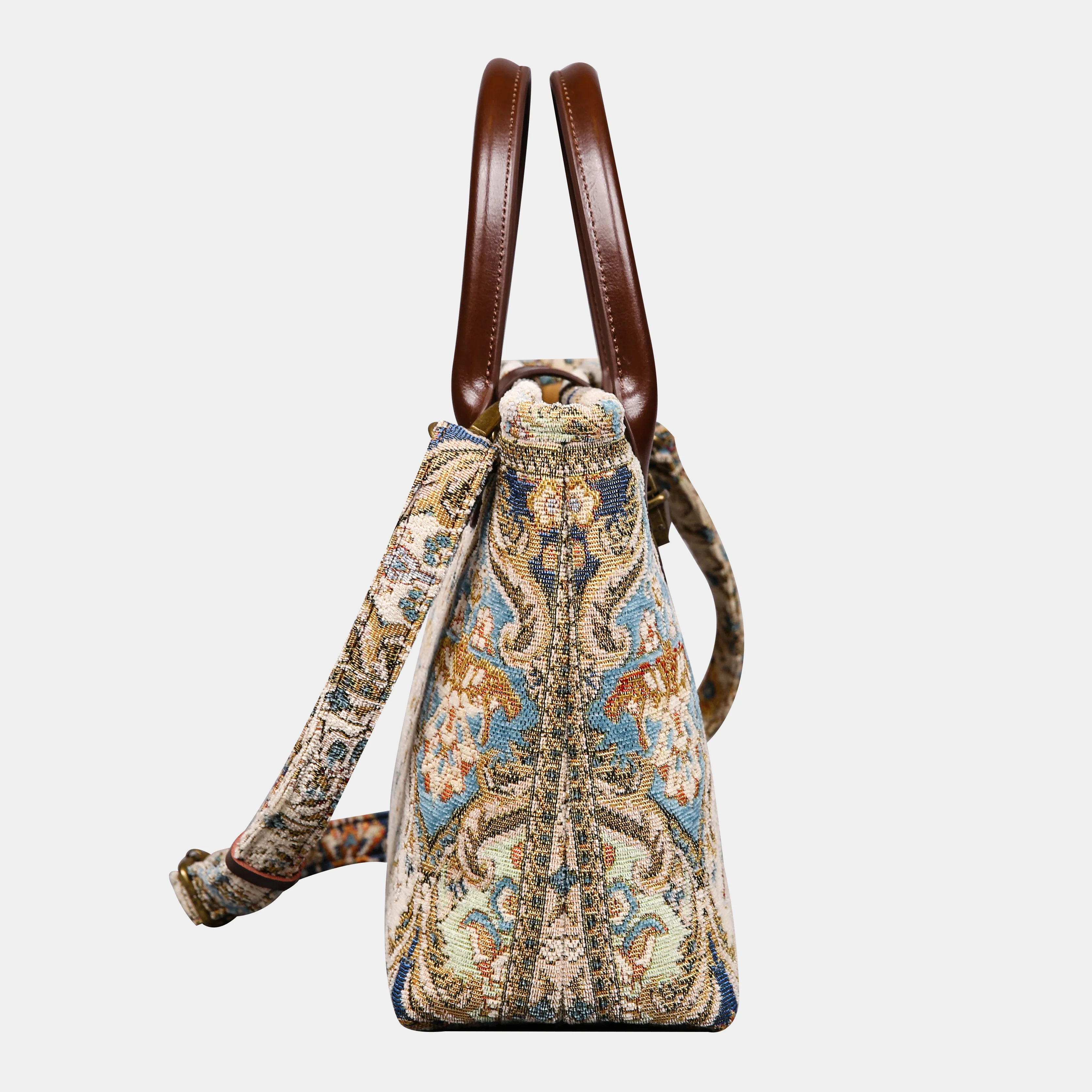Golden Age Blue Tuck Lock Carpet Satchel - Image 3