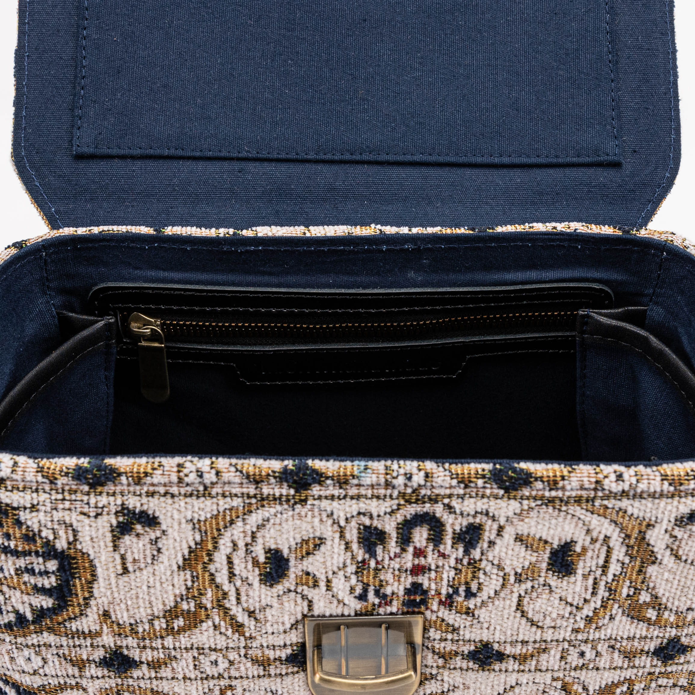 Golden Age Navy Clara Medium Train Case Purse - Image 8