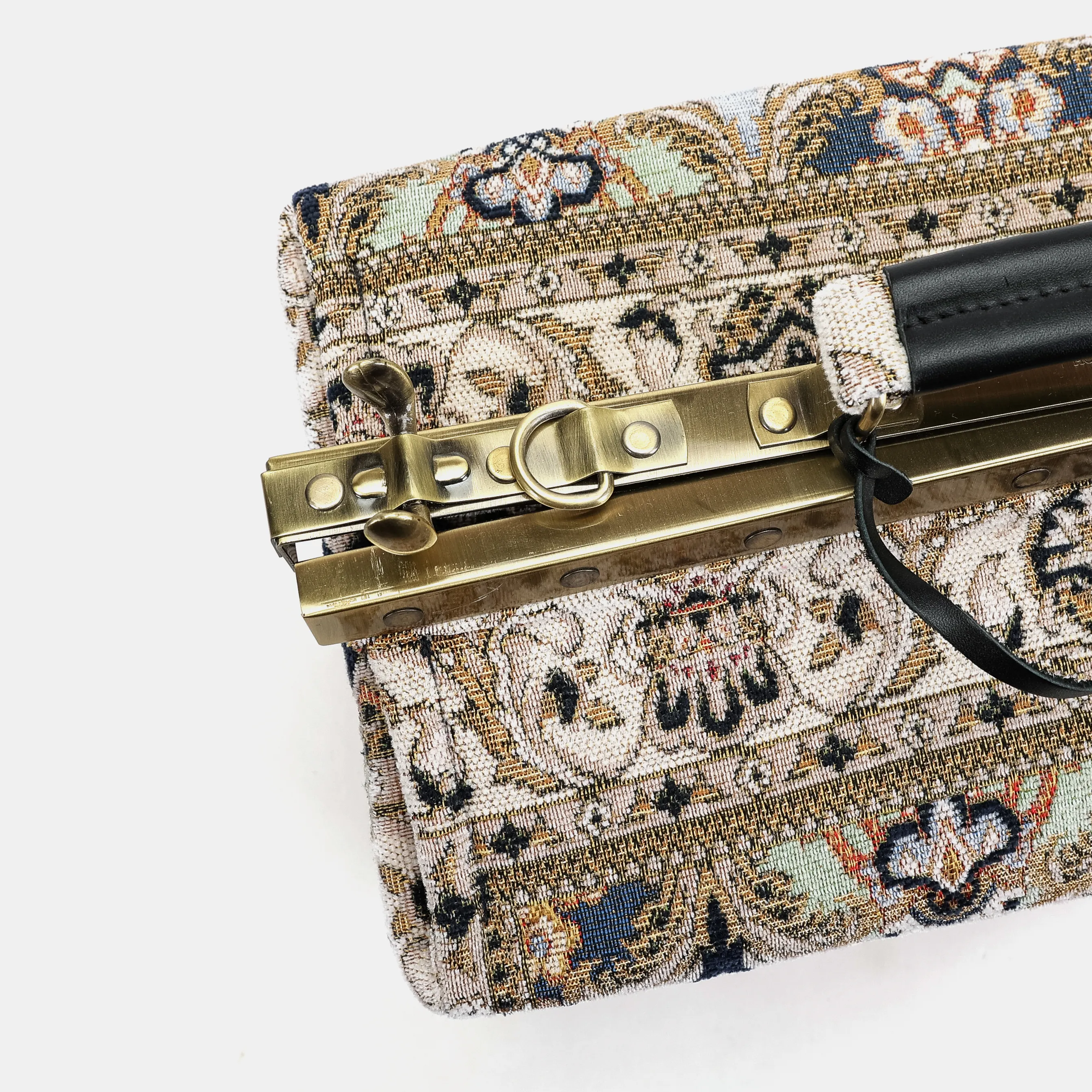 Golden Age Navy Genevieve Carpet Gladstone Bag - Image 6