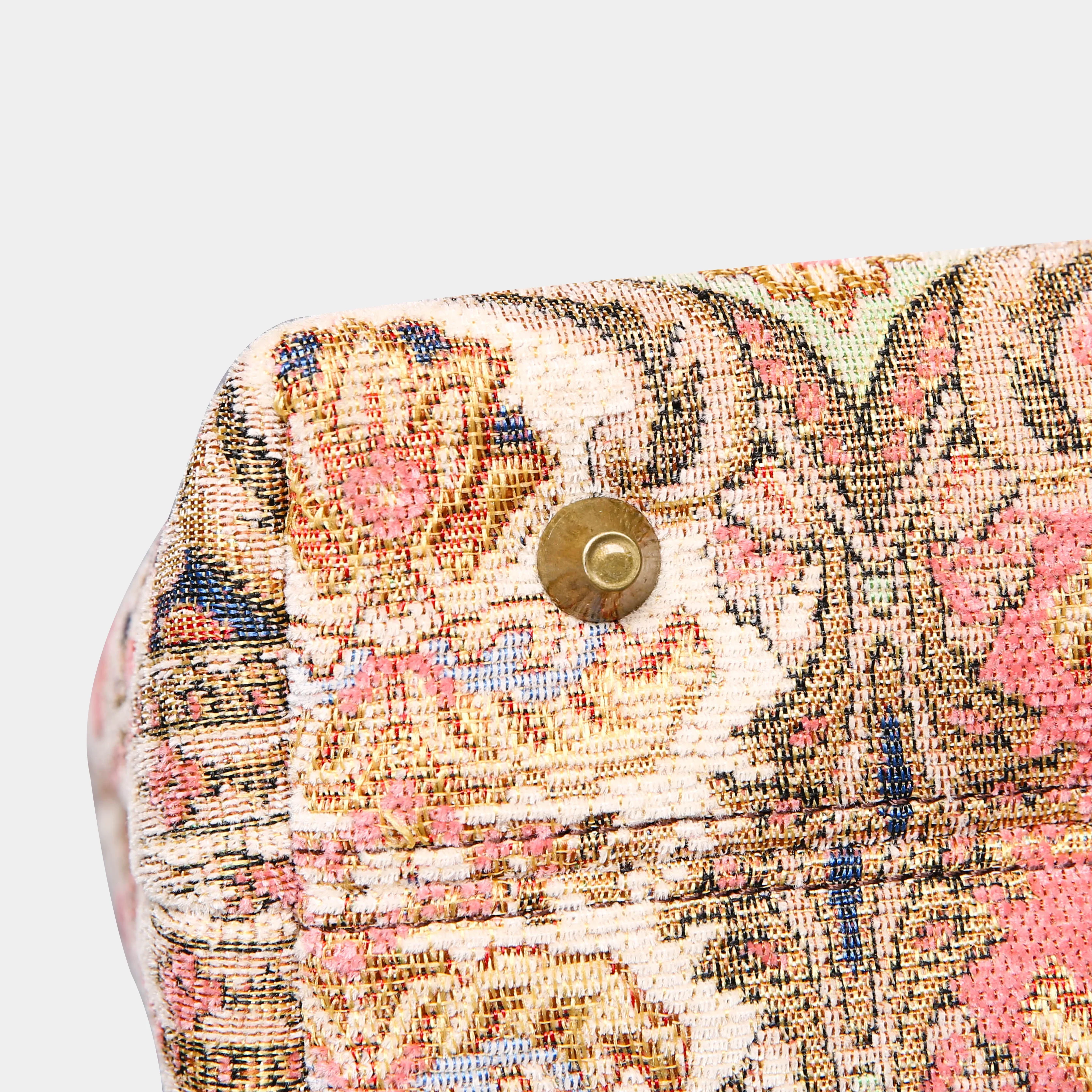 Golden Age Pink Tuck Lock Carpet Satchel - Image 5