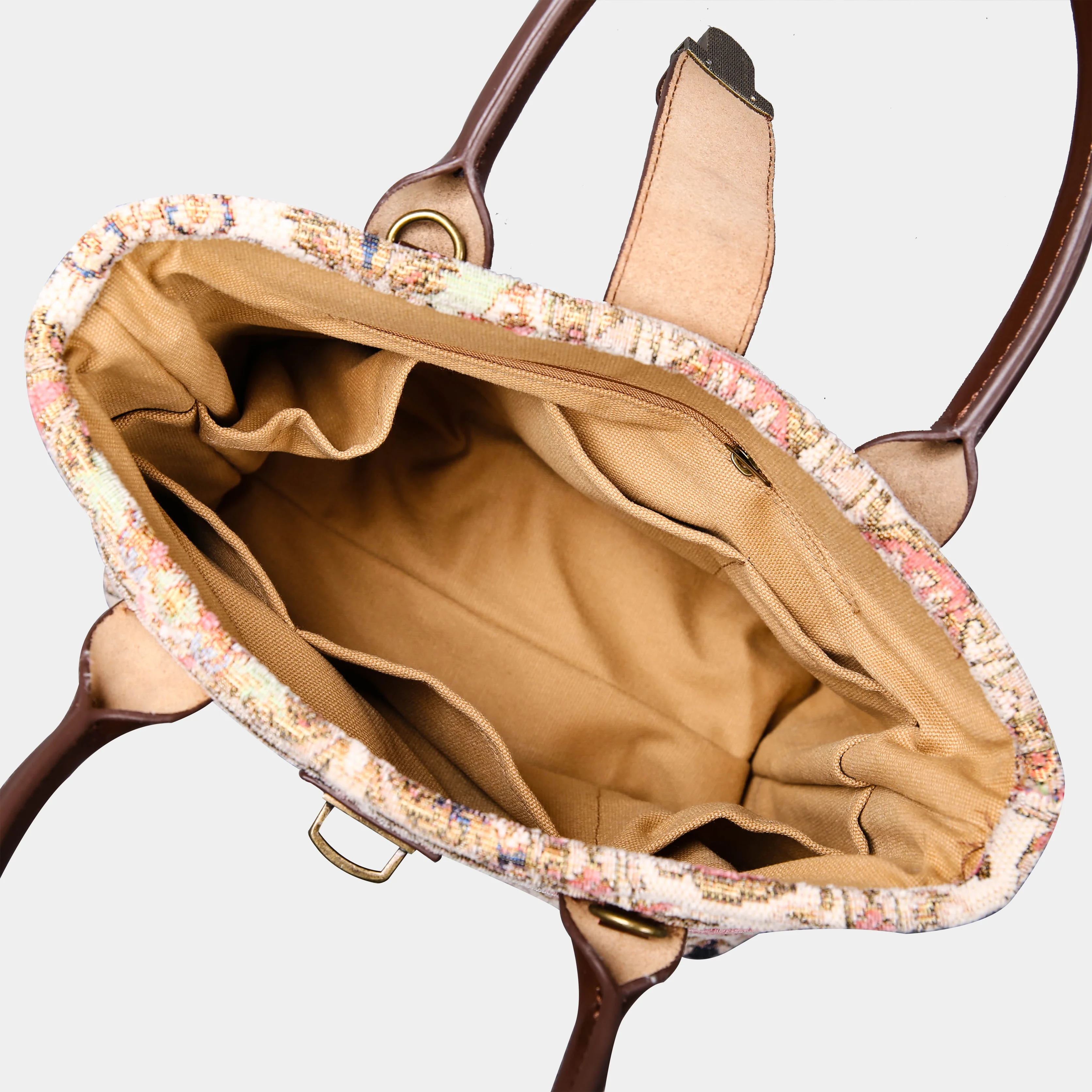 Golden Age Pink Tuck Lock Carpet Satchel - Image 6