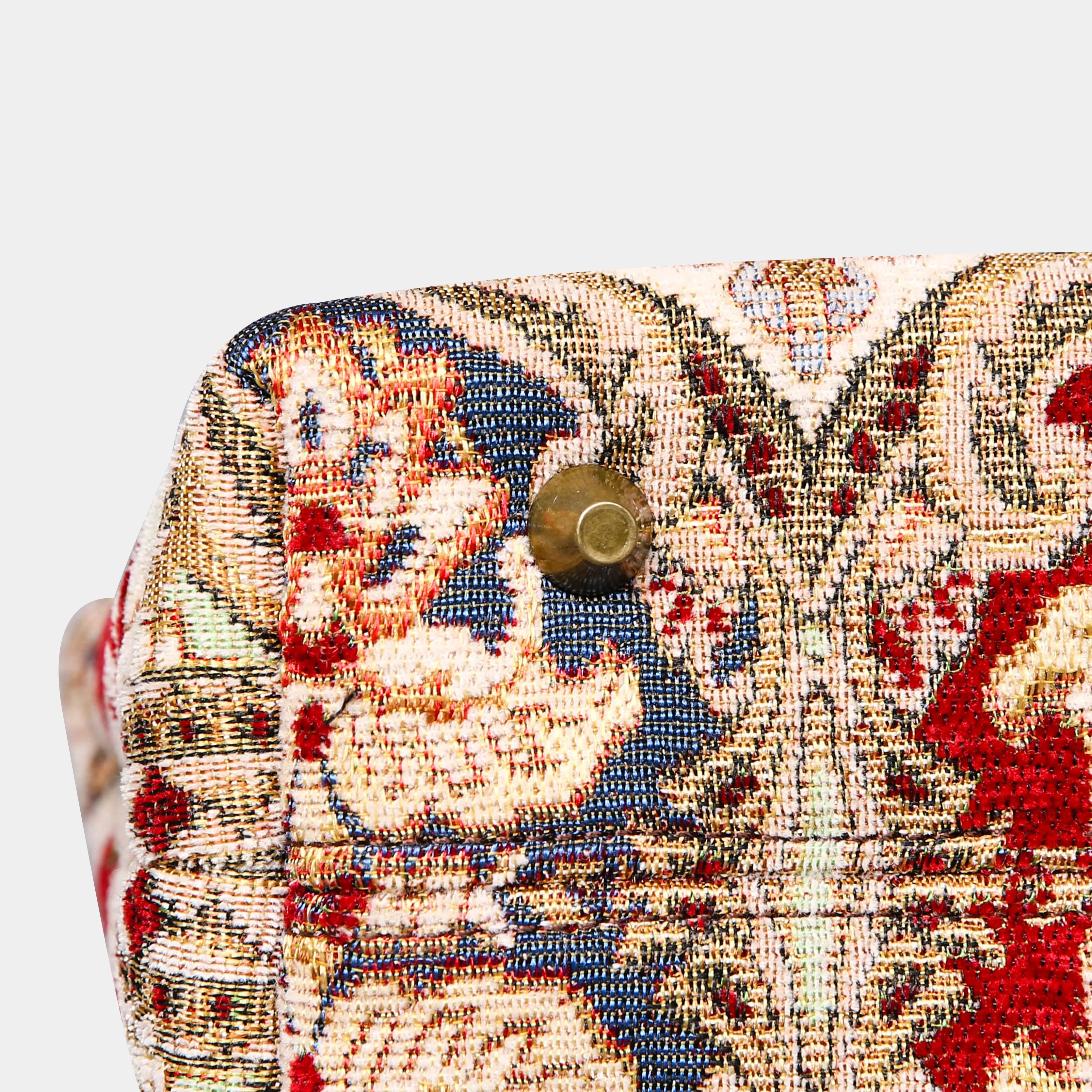 Golden Age Red Tuck Lock Carpet Satchel - Image 5