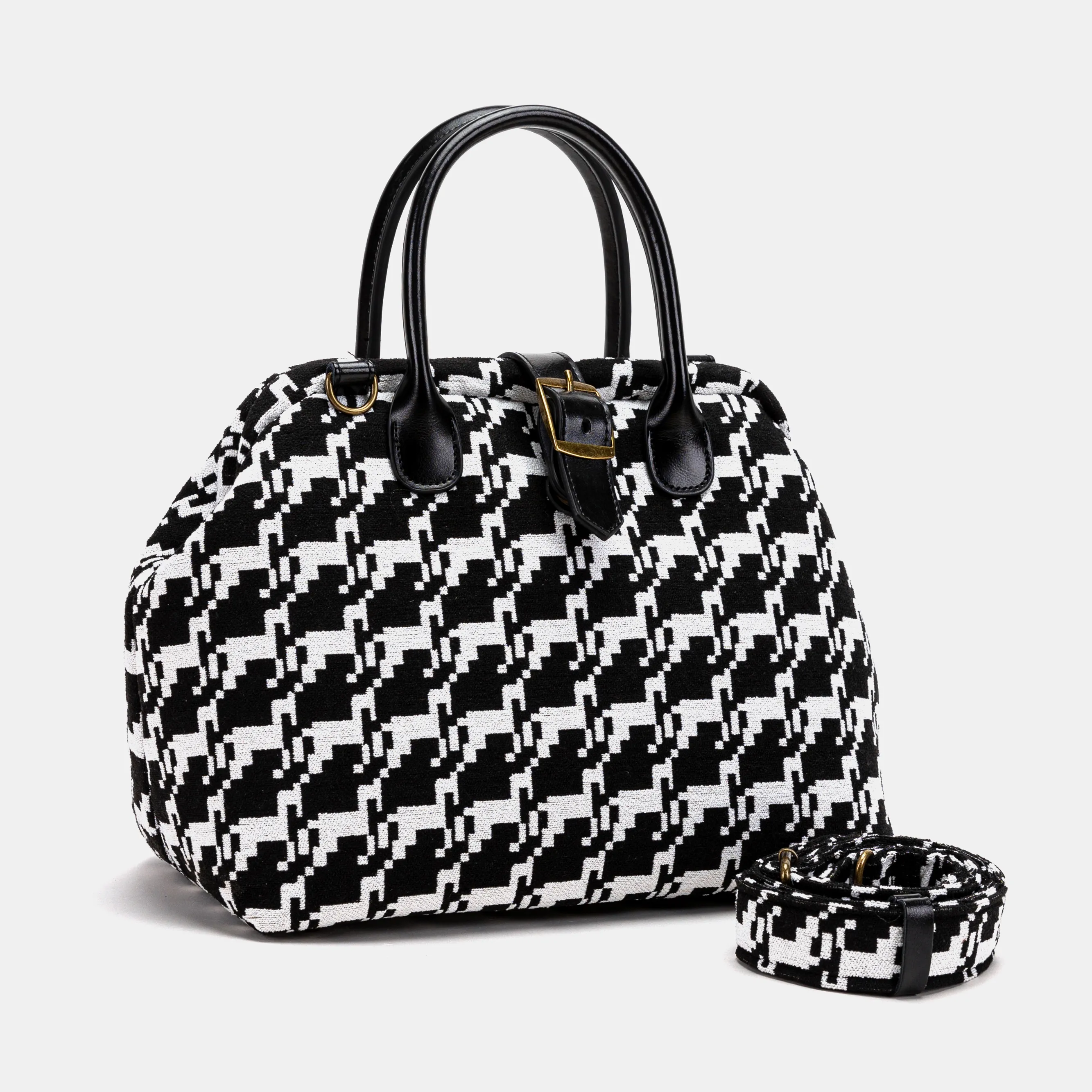 Houndstooth Carpet Handbag Purse - Image 2