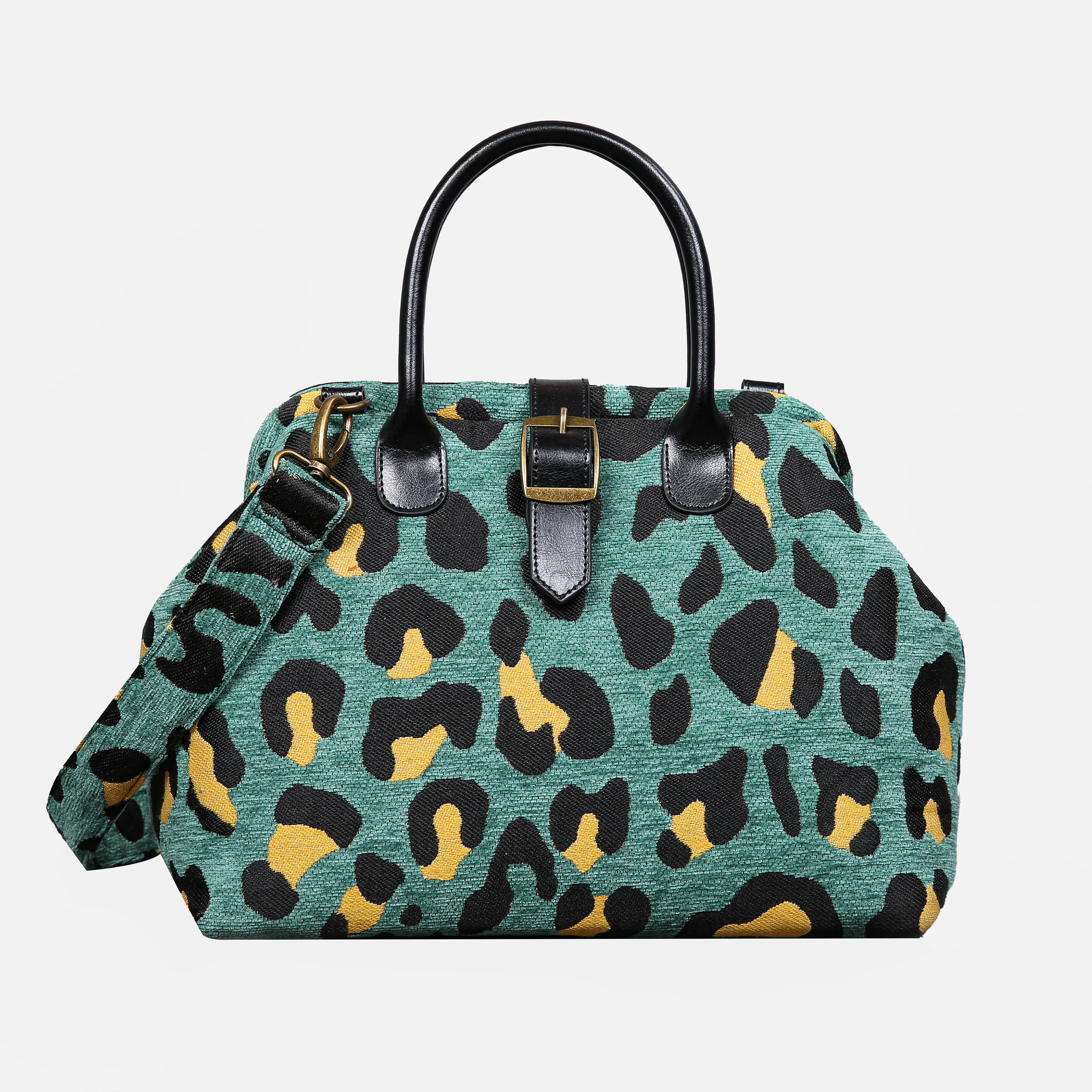 Leopard Green Carpet Handbag Purse