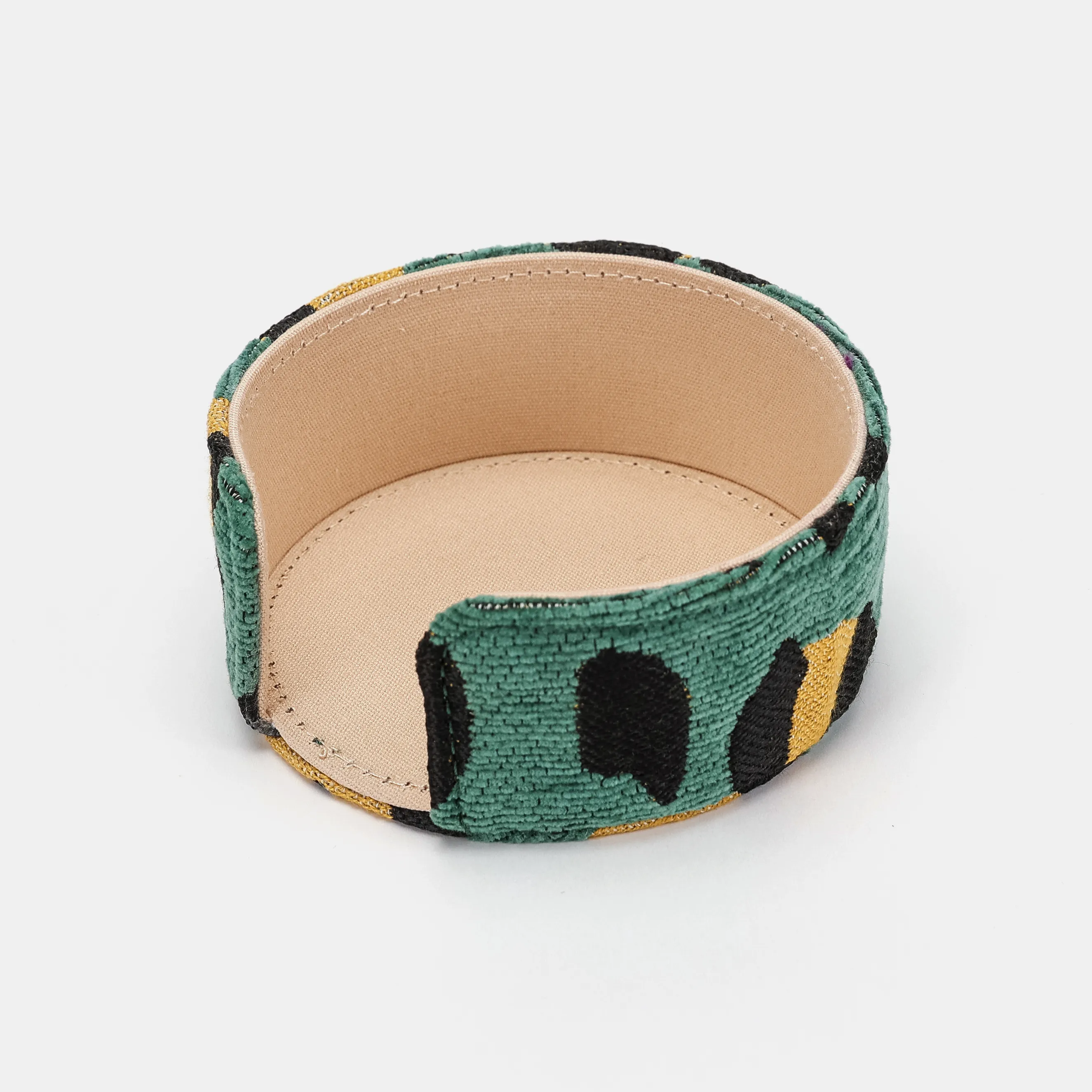 Leopard Green Round Coaster Set with Holder - Image 5