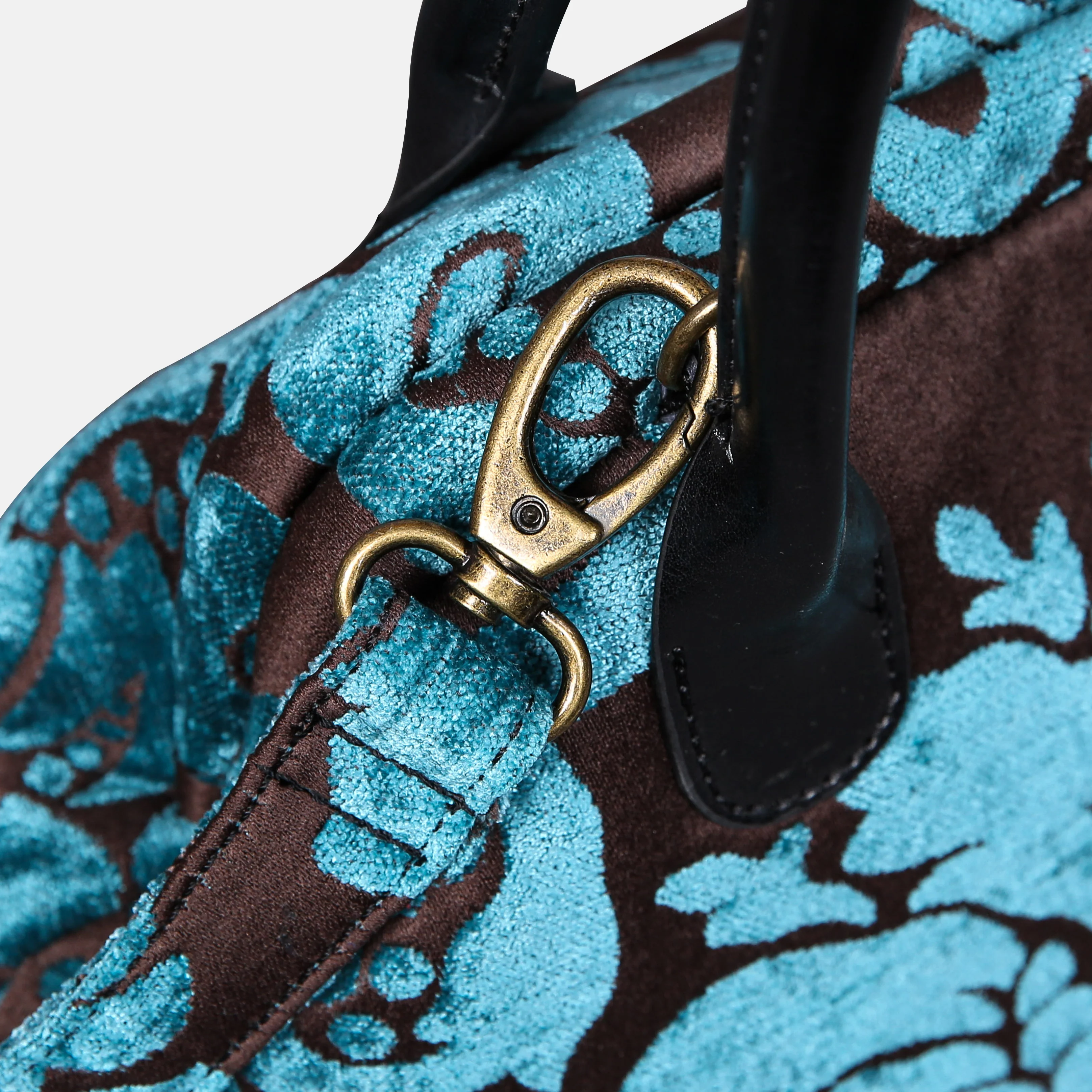 Luxury Damask Blue Carpet Satchel - Image 4