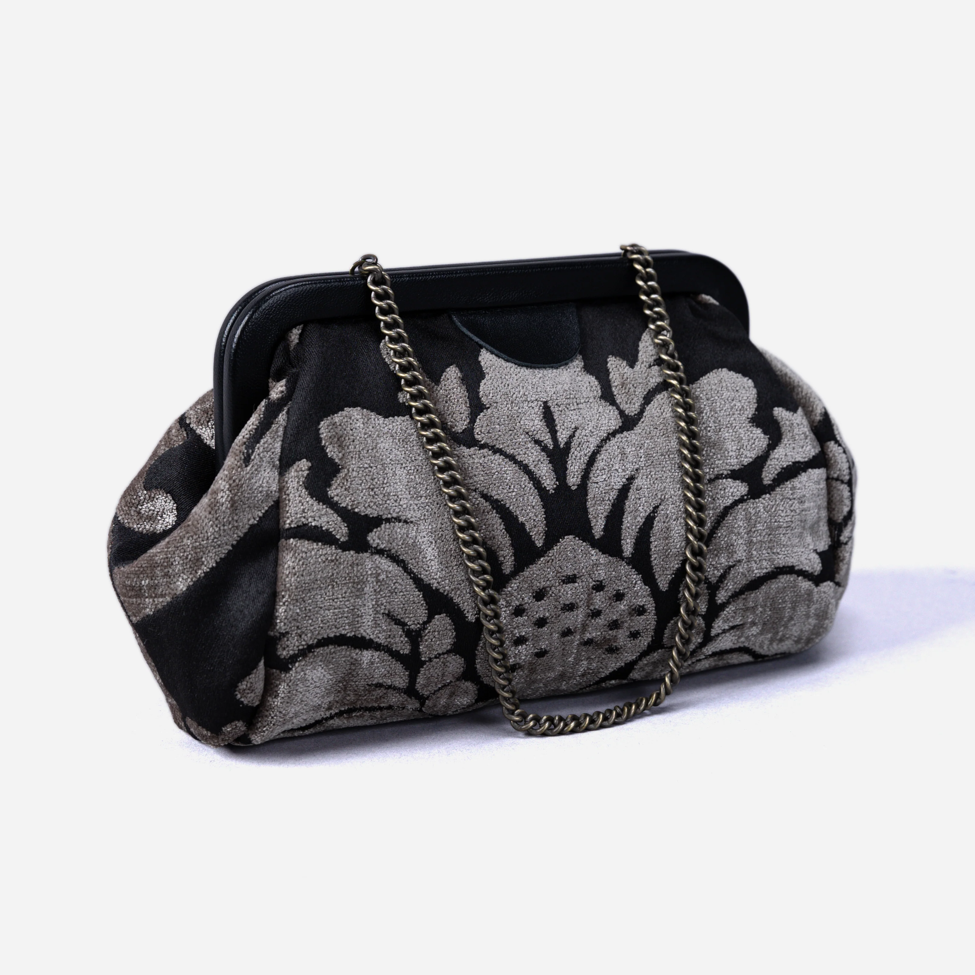 Luxury Damask Ivory Evening Bag Clutch - Image 2