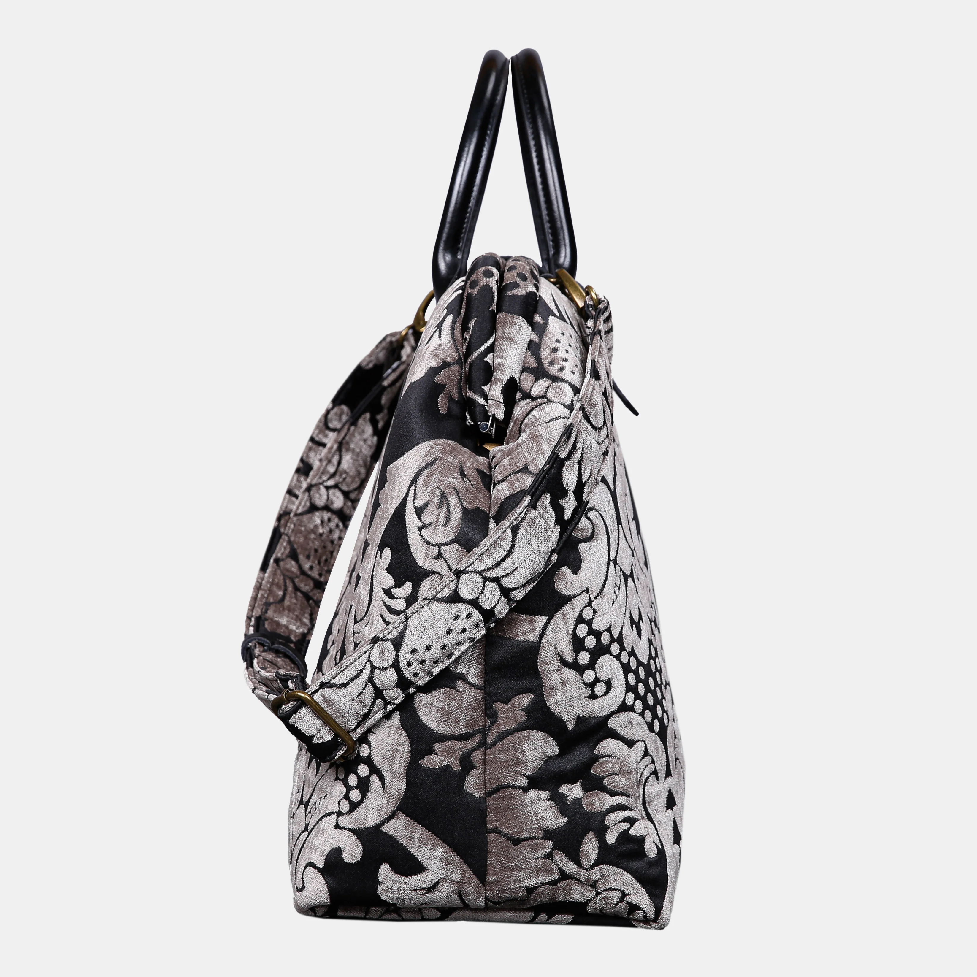 Luxury Damask Ivory Mary Poppins Weekender - Image 3