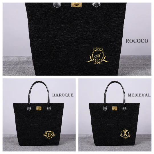 Luxury Monogrammed Black Tote - Image 10