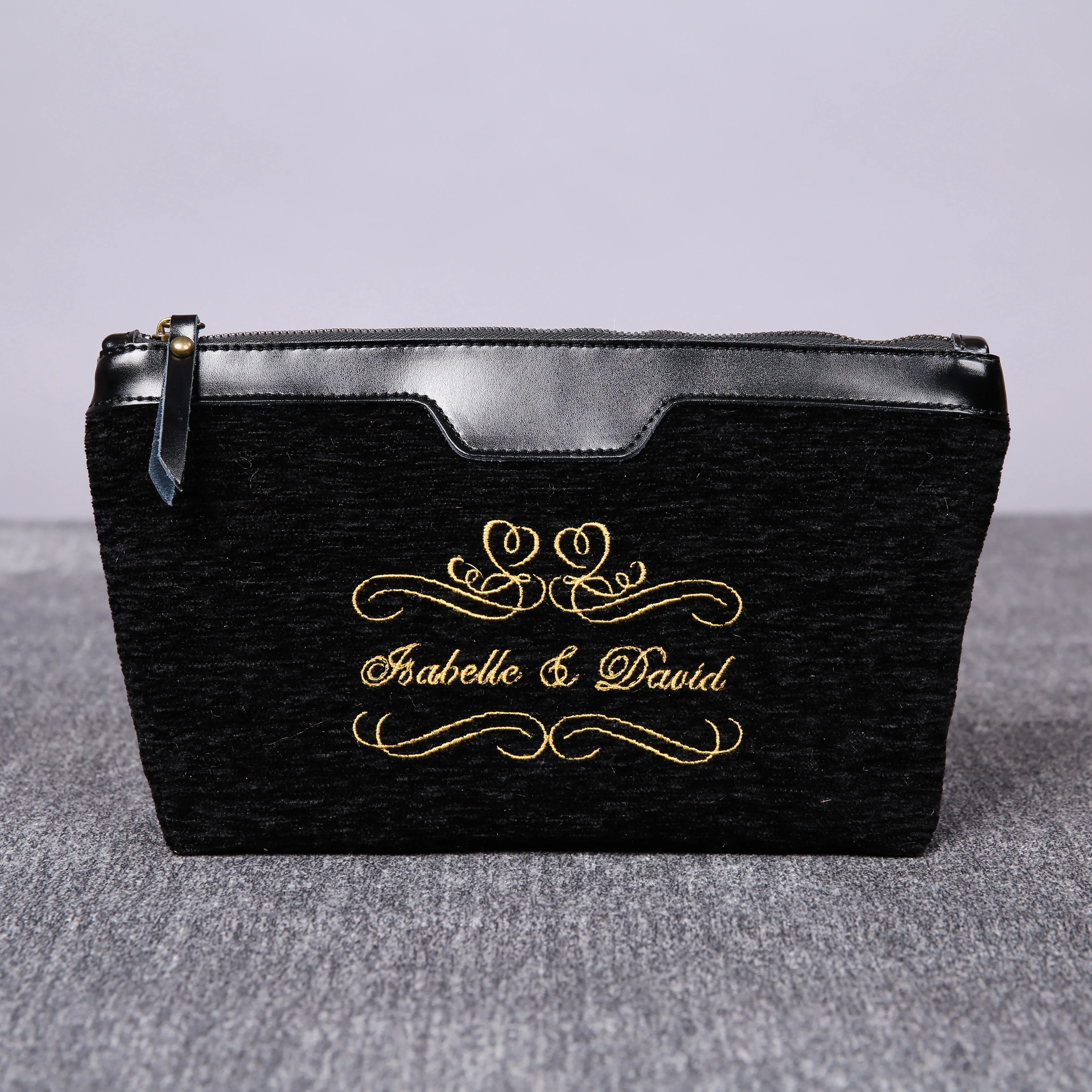 Luxury Monogrammed Black Make up Bag
